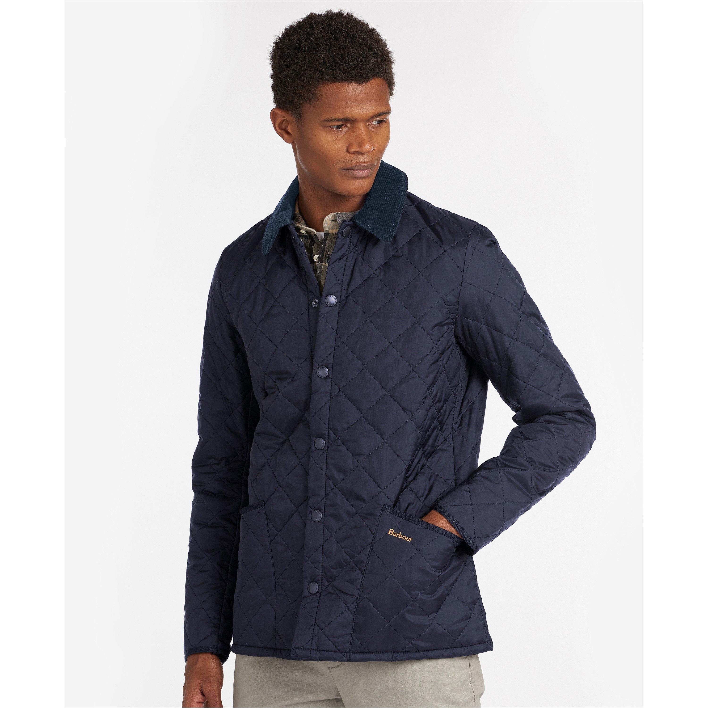 Navy NY92 - Barbour - Men's Heritage Liddesdale Diamond Quilted Long Sleeve Quilted Jacket - 3