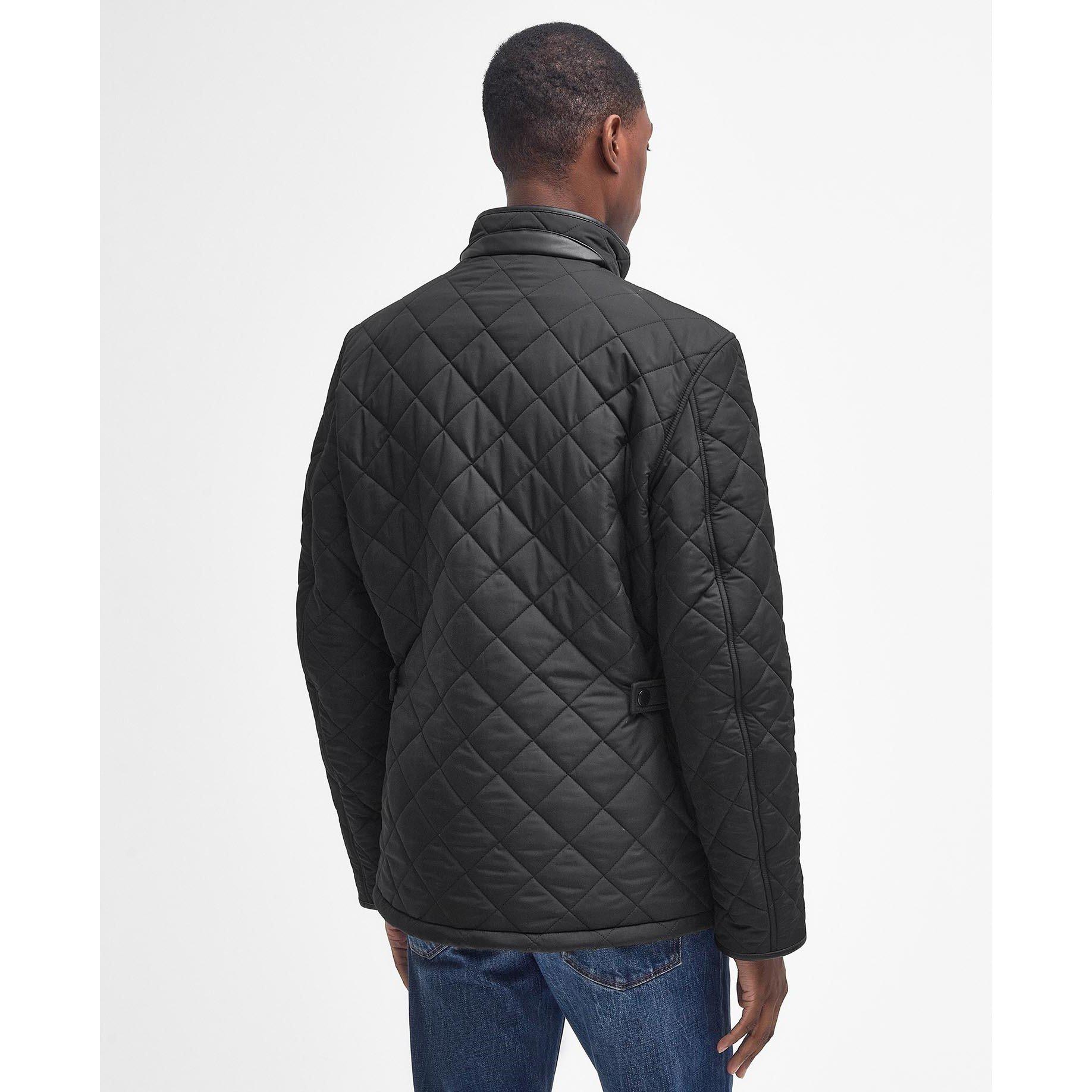 Black - Barbour - Men's Powell Quilted Long Sleeve Funnel Neck Quilted Jacket - 3