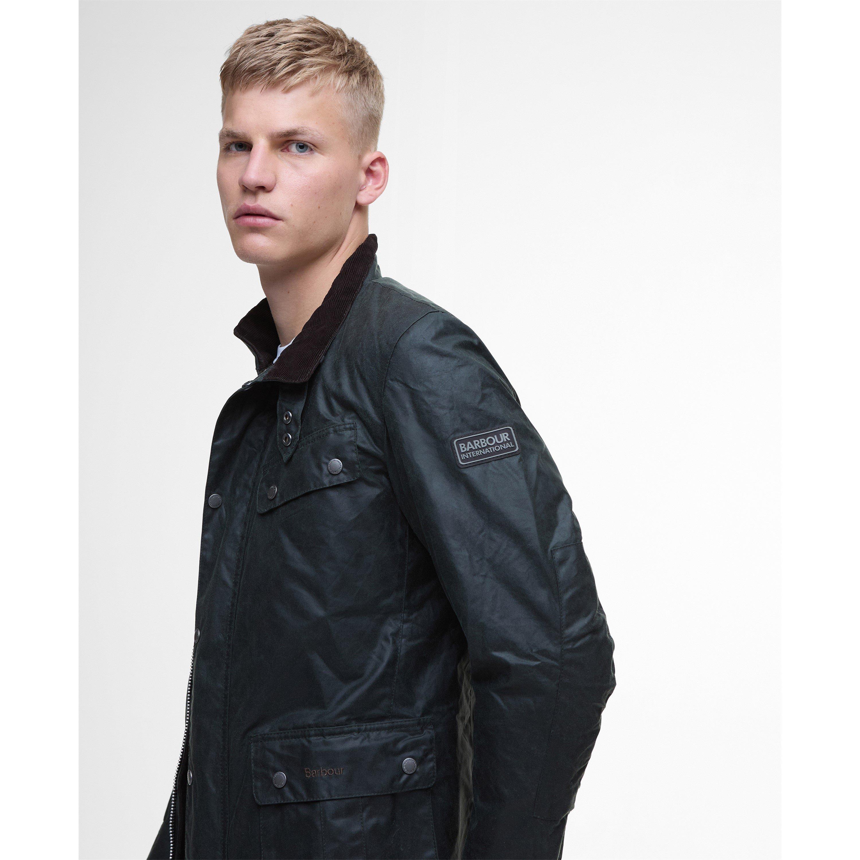 Sage SG91 - Barbour International - Men's Duke Water Resistant Windproof Cotton Long Sleeve Wax Jacket - 4