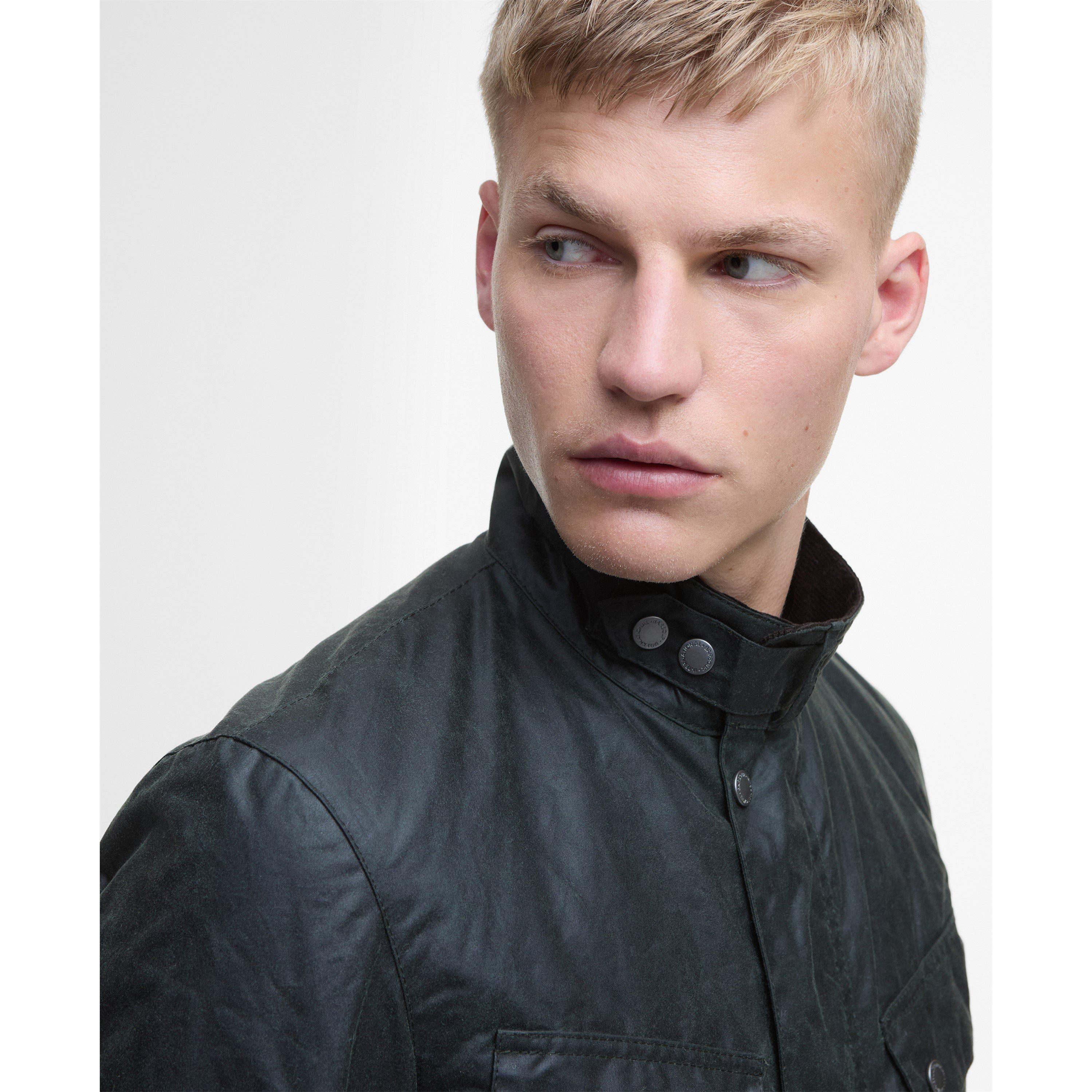 Sage SG91 - Barbour International - Men's Duke Water Resistant Windproof Cotton Long Sleeve Wax Jacket - 6