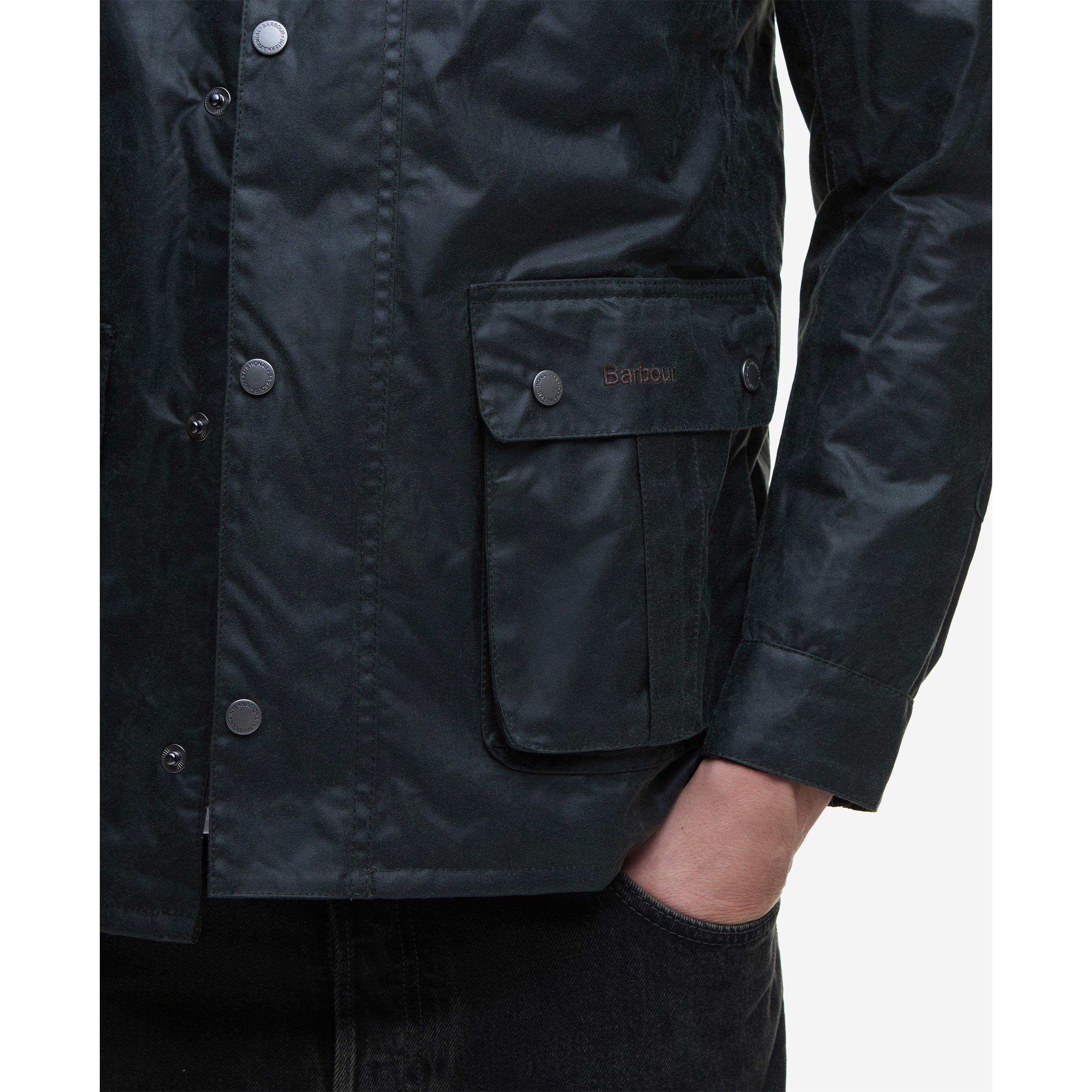 Sage SG91 - Barbour International - Men's Duke Water Resistant Windproof Cotton Long Sleeve Wax Jacket - 7