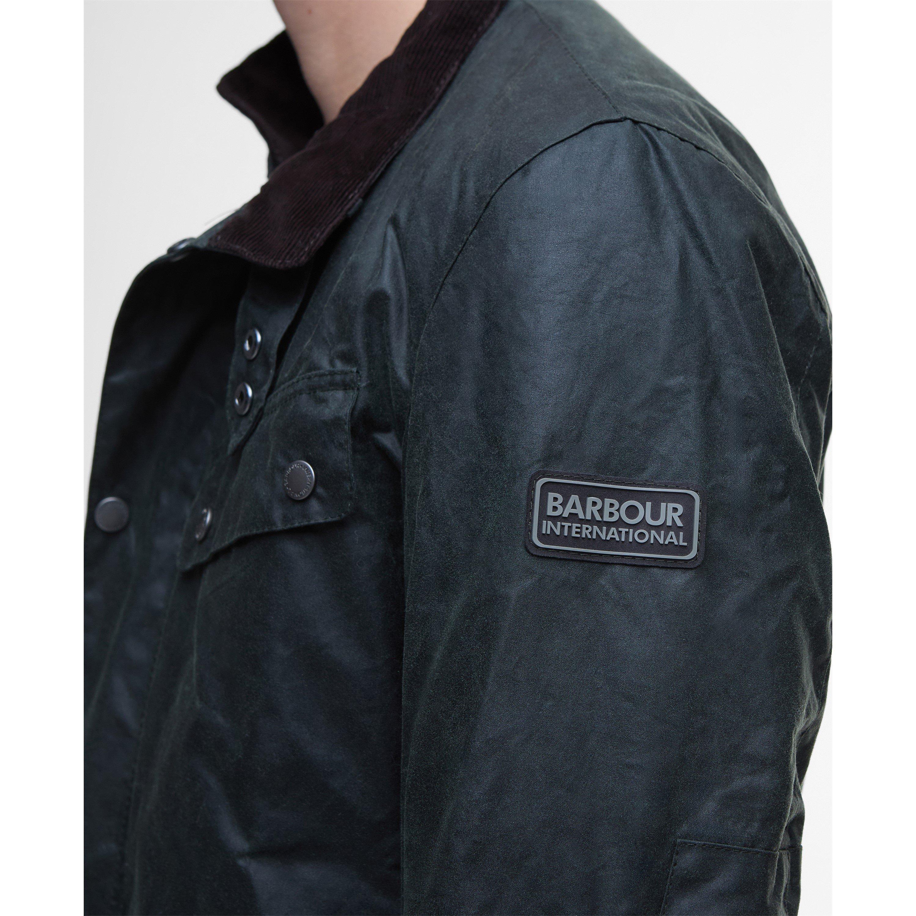 Sage SG91 - Barbour International - Men's Duke Water Resistant Windproof Cotton Long Sleeve Wax Jacket - 8