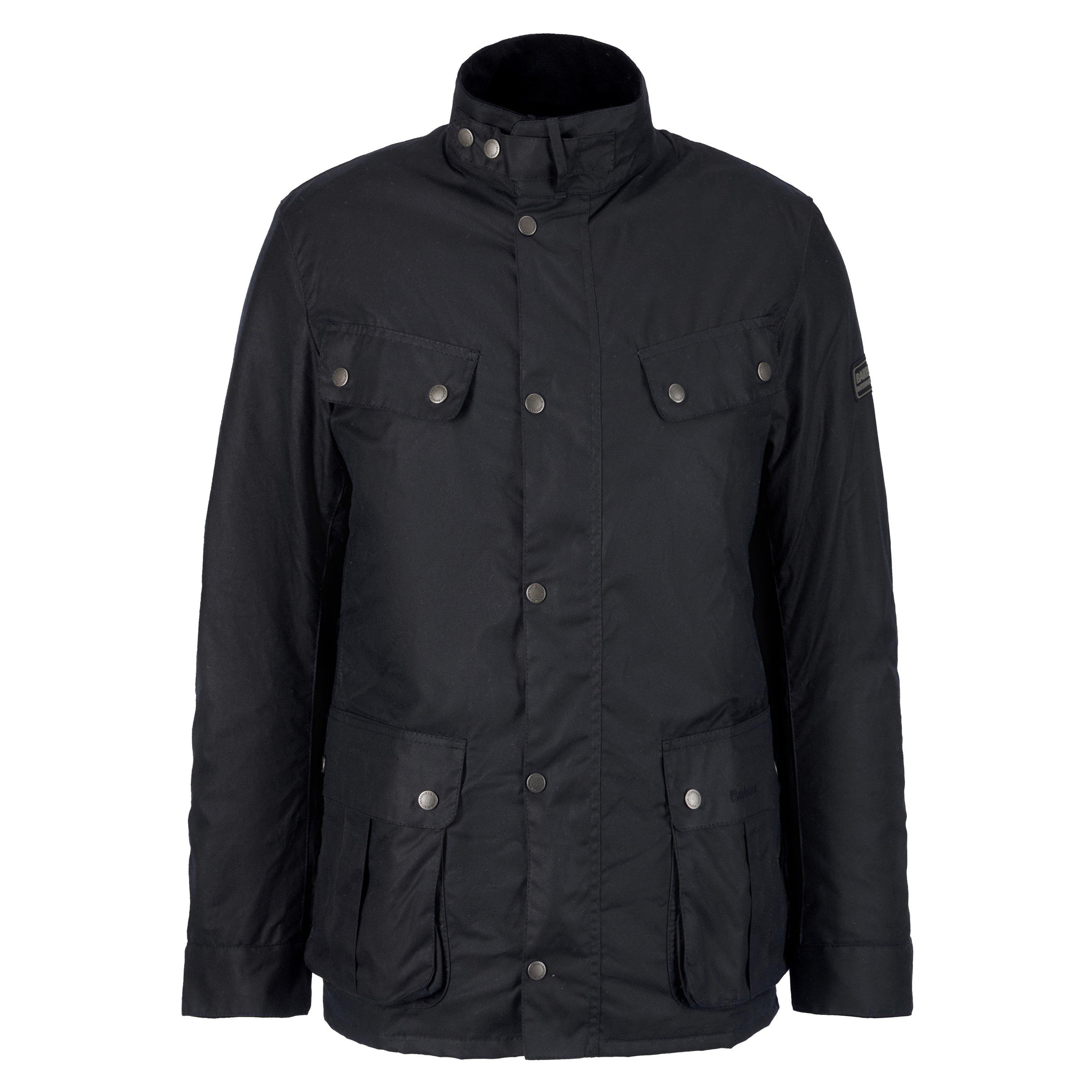 Barbour International Men's Duke Water Resistant Windproof Cotton Long Sleeve Wax Jacket - Navy Ny91 - S