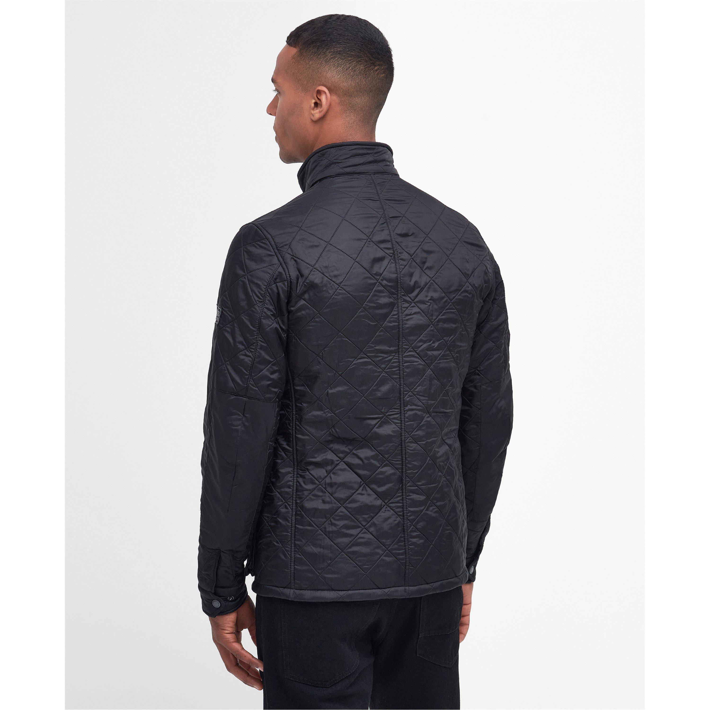 Black BK91 - Barbour International - Men's Ariel Diamond Quilted Stand Collar Long Sleeve Tailored Fit Jacket - 4