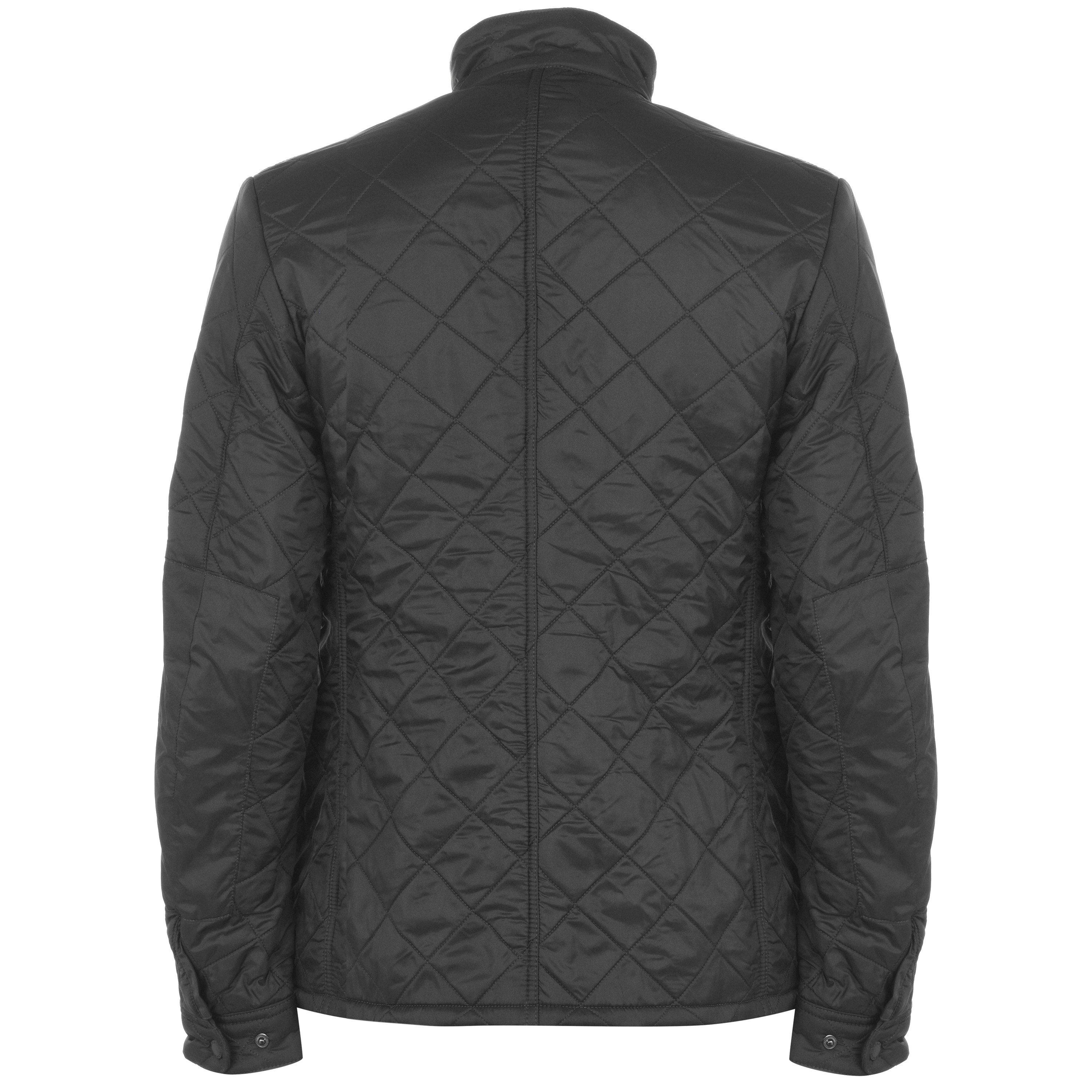 Charcoal CH71 - Barbour International - Men's Ariel Diamond Quilted Stand Collar Long Sleeve Tailored Fit Jacket - 10