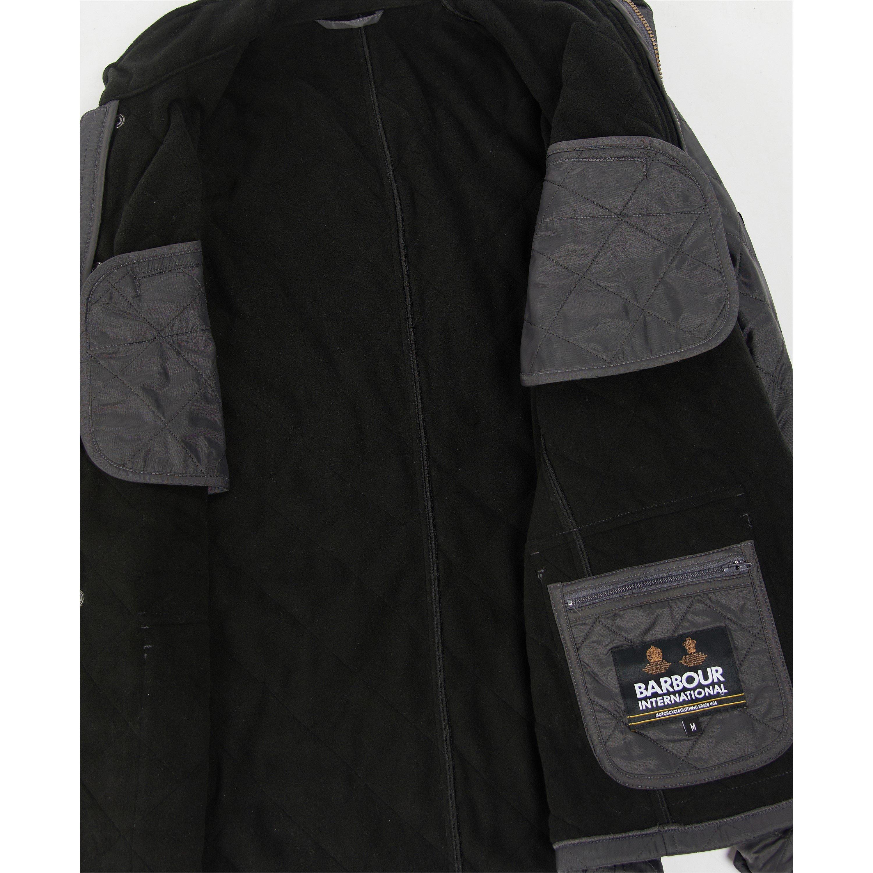 Charcoal CH71 - Barbour International - Men's Ariel Diamond Quilted Stand Collar Long Sleeve Tailored Fit Jacket - 8