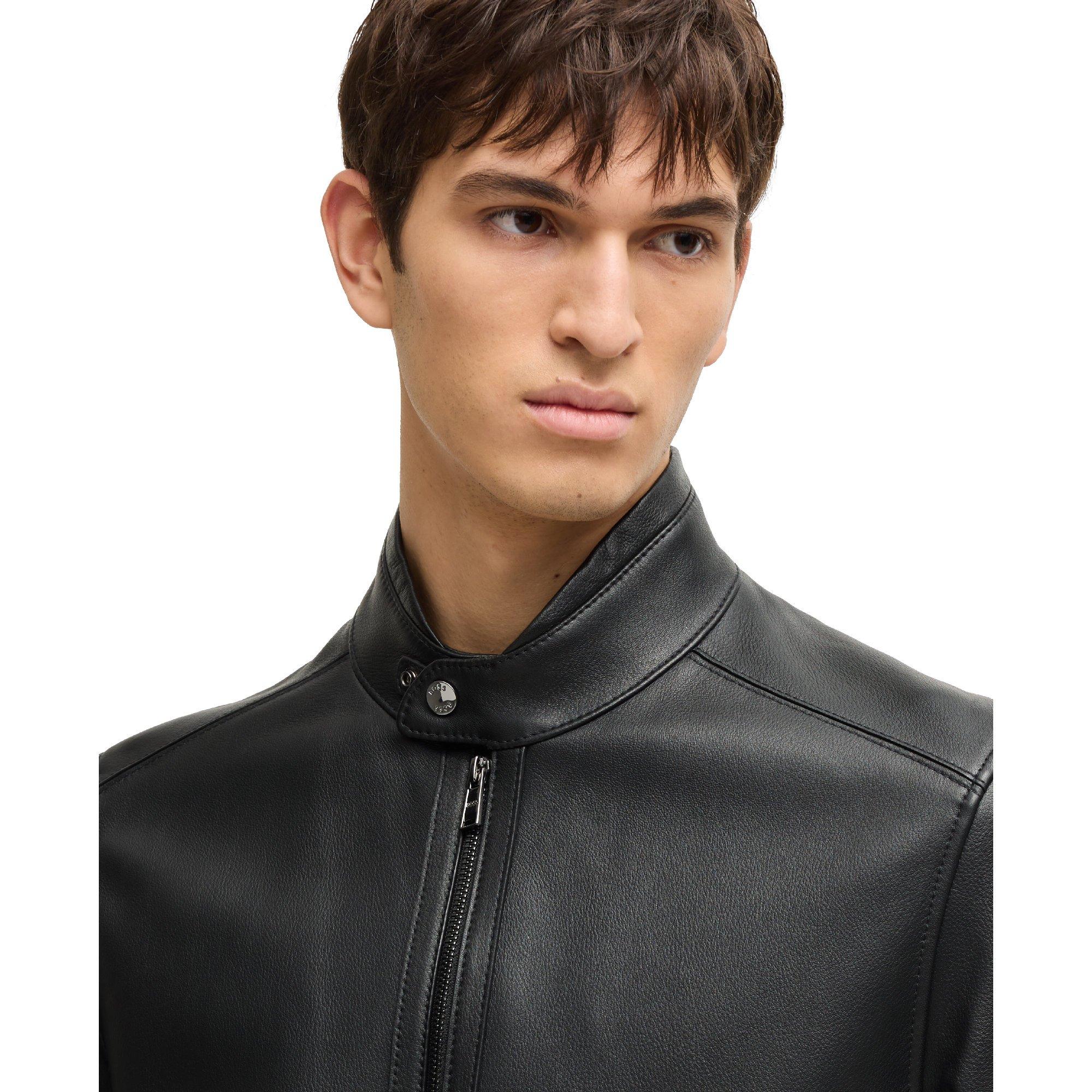 Black - Boss - H-Mansell3 10257647 01 Leather Jacket Mens - 3