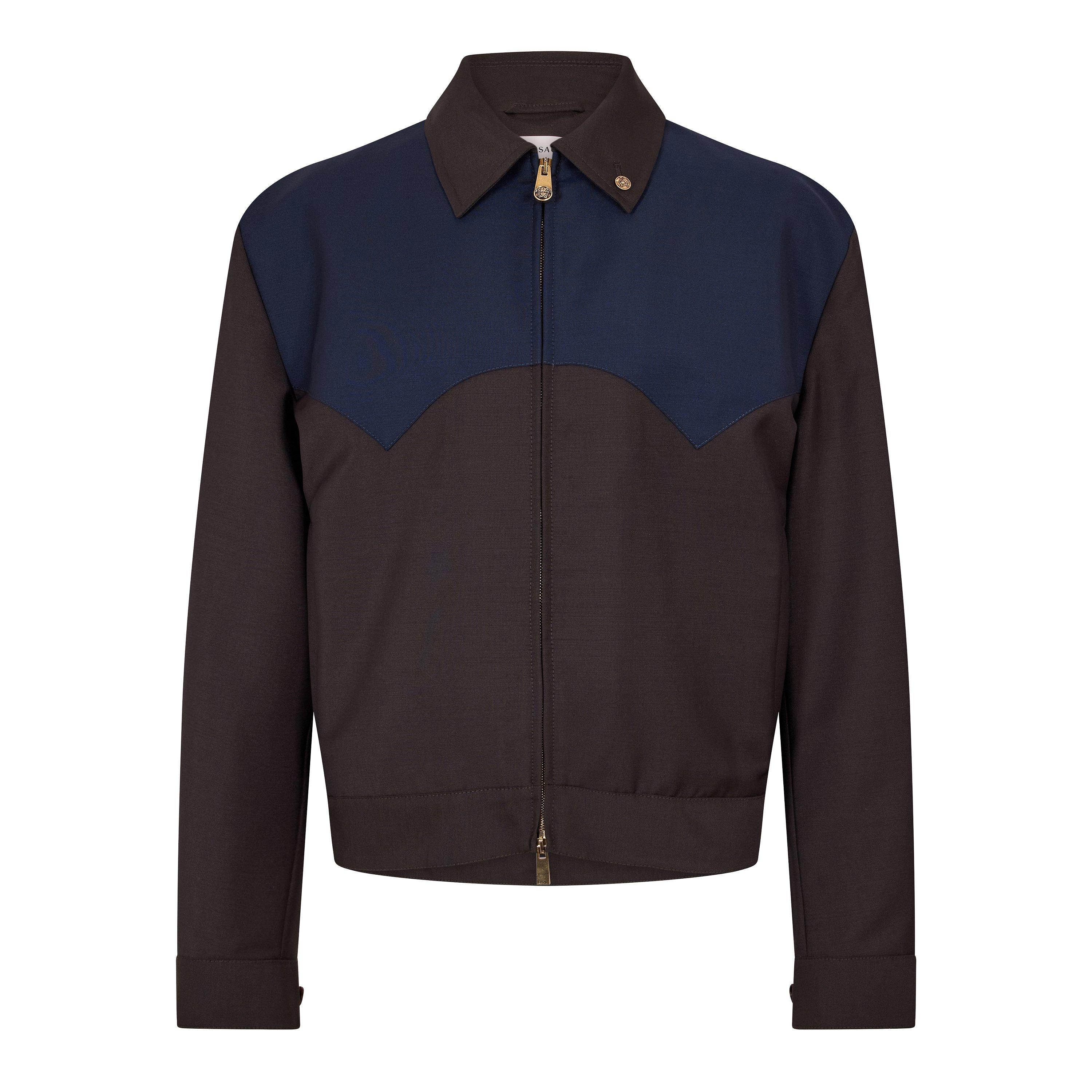Versace Men's Harrington Jacket - Chocolate/Navy - L