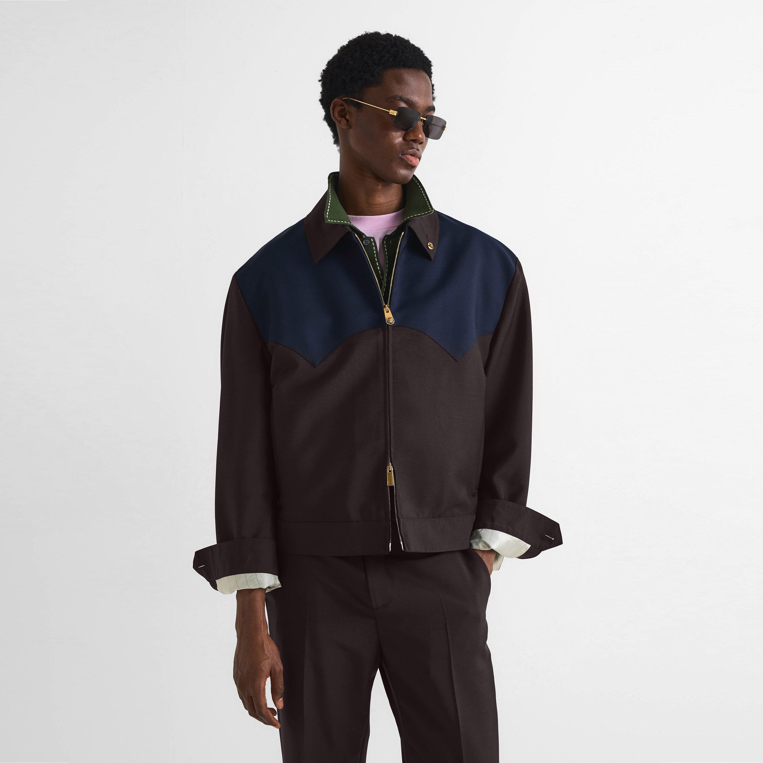 Chocolate/Navy - Versace - Men's Harrington Jacket - 3