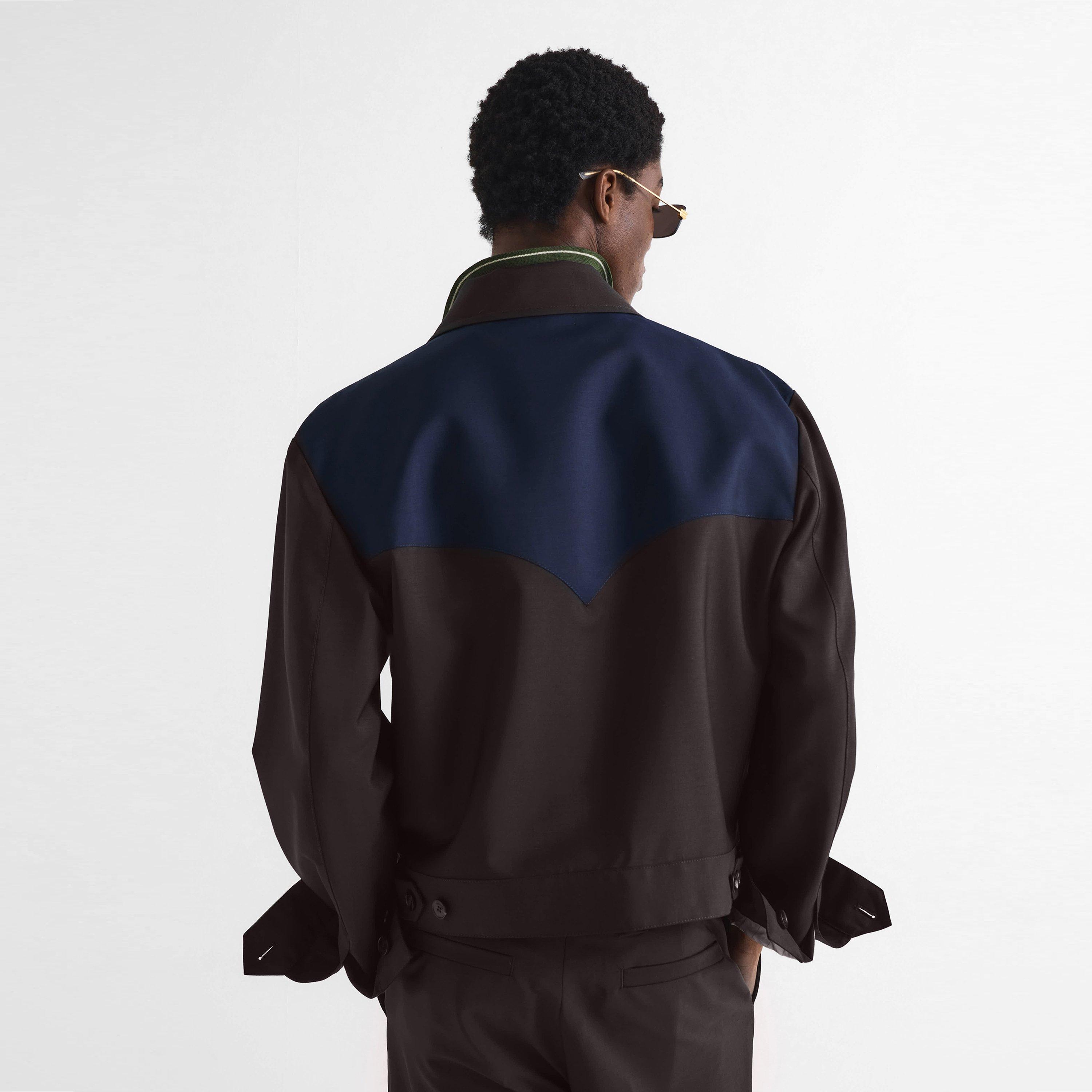 Chocolate/Navy - Versace - Men's Harrington Jacket - 4