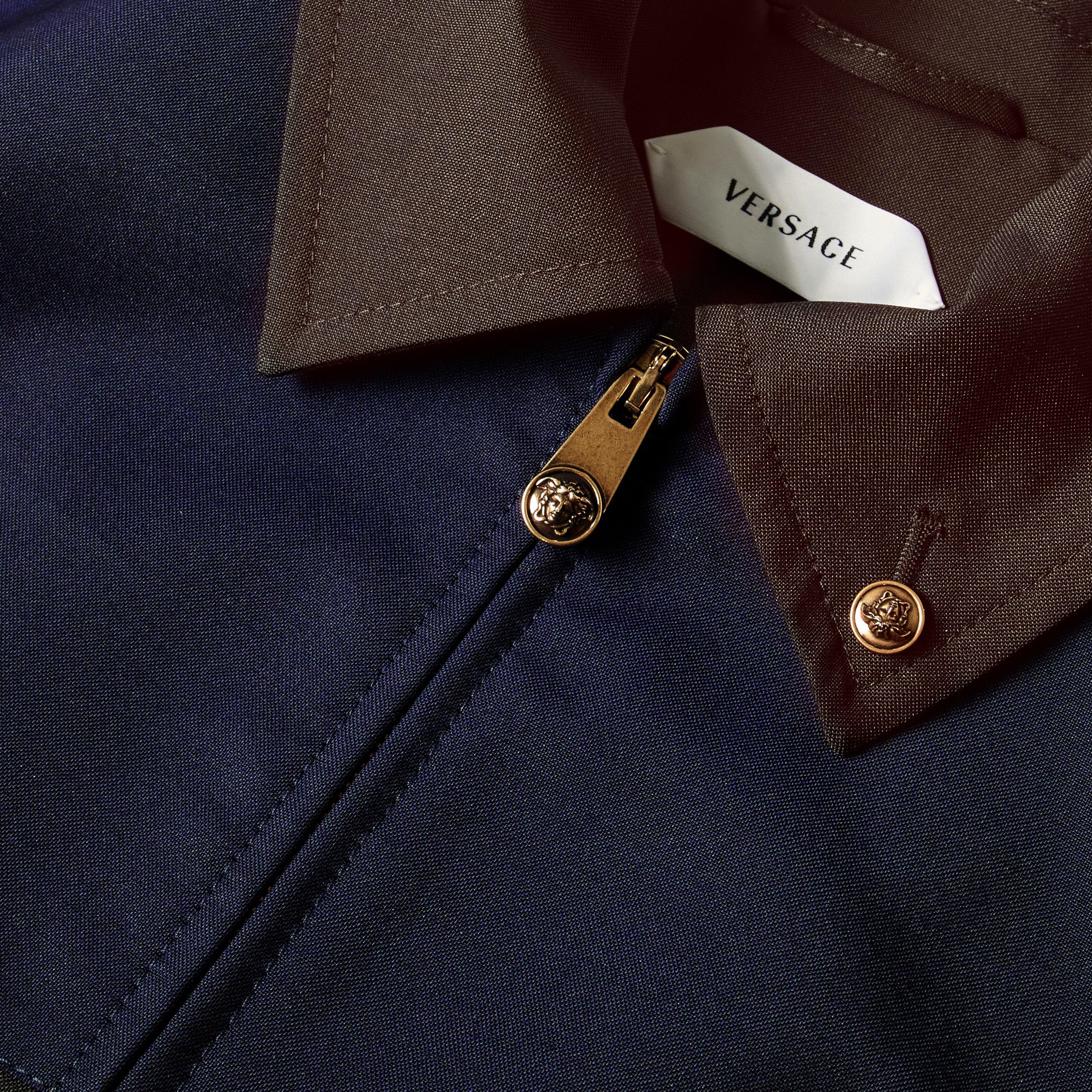 Chocolate/Navy - Versace - Men's Harrington Jacket - 3