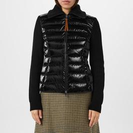 Moncler Padded Wool Zip Up Cardigan