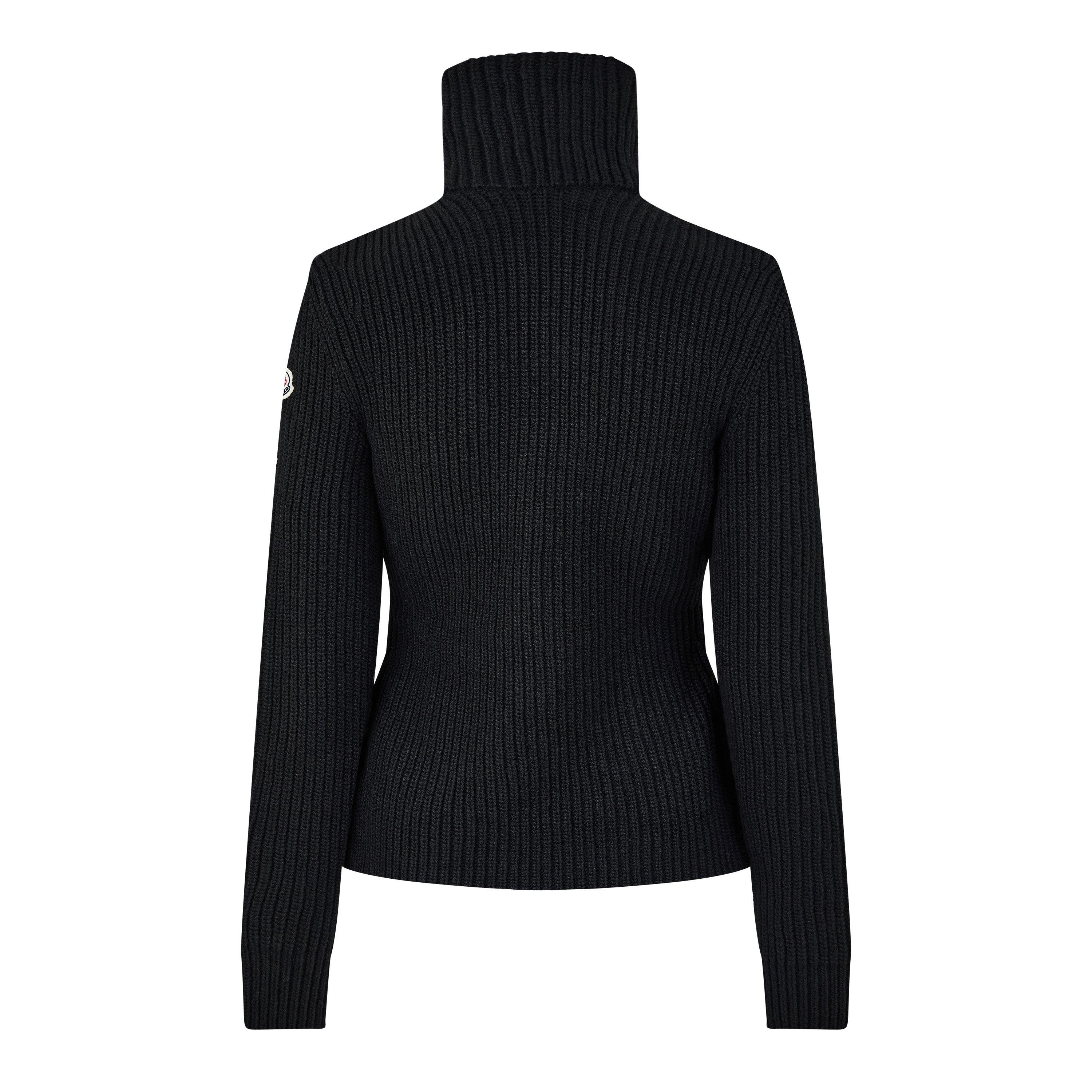 Black 999 - Moncler - Women's Padded Wool Water Resistant Long Sleeve Slim Fit Hybrid Jacket - 2