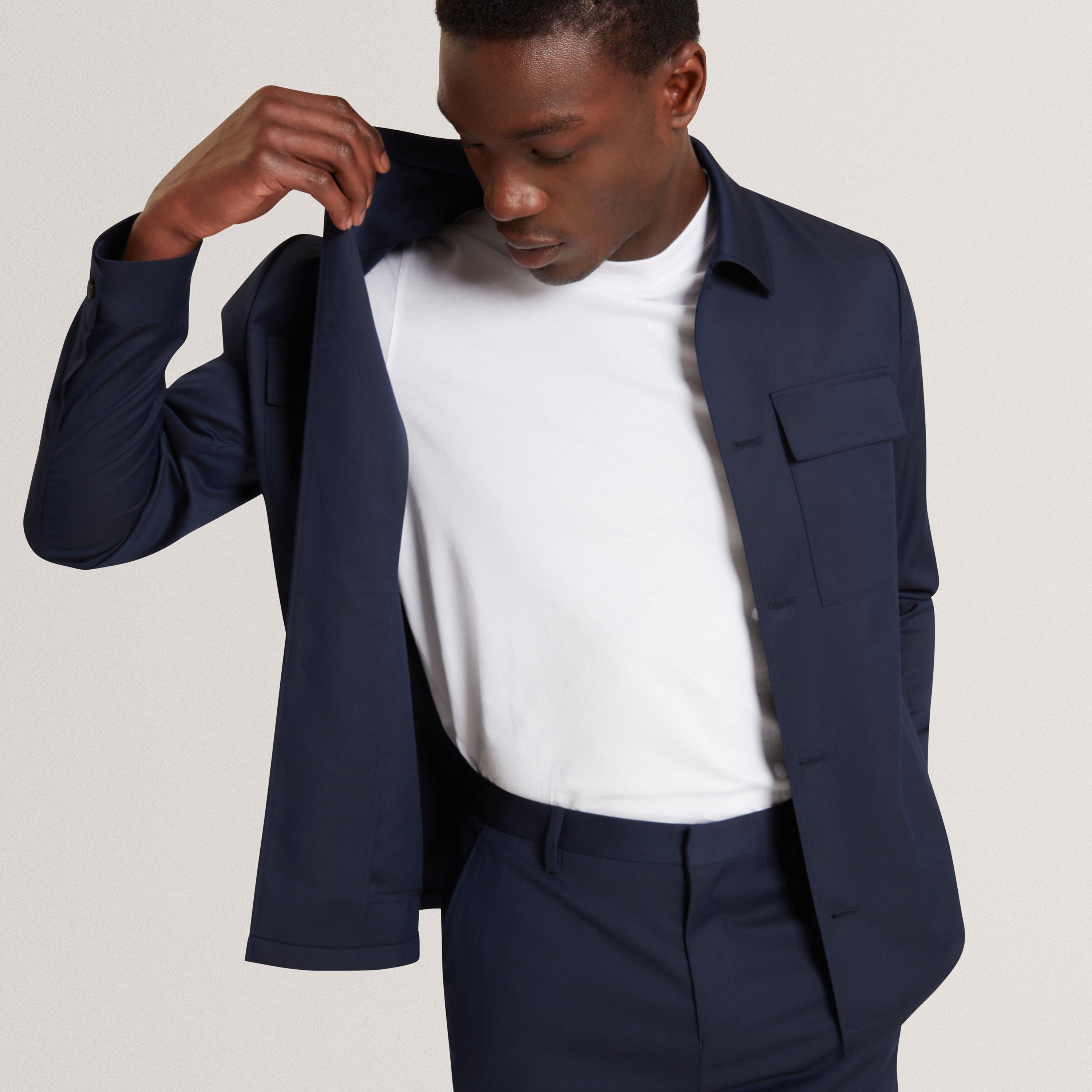 Navy - Ted Baker - Ted Baker Slim Fit Overshirt - 3