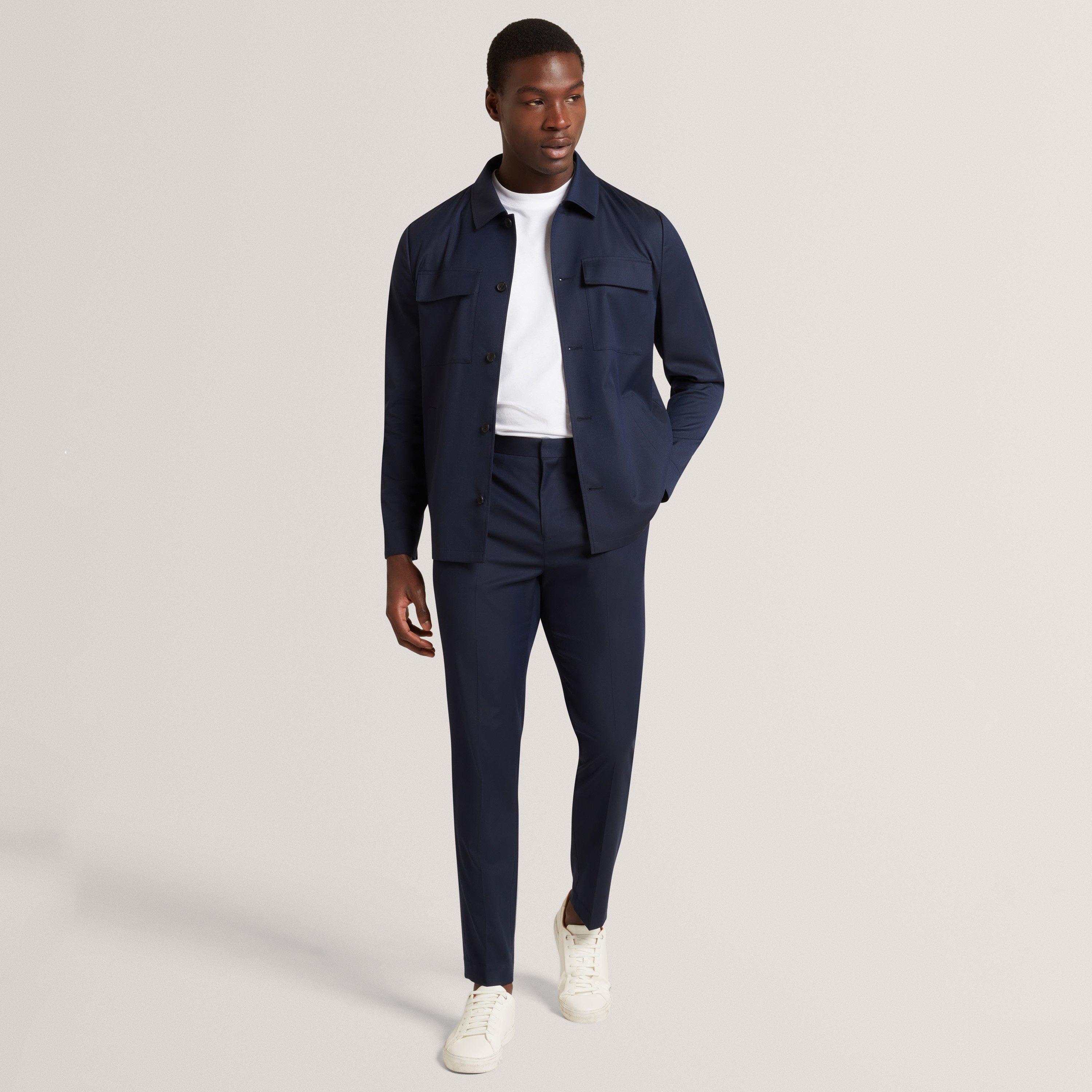 Navy - Ted Baker - Ted Baker Slim Fit Overshirt - 6