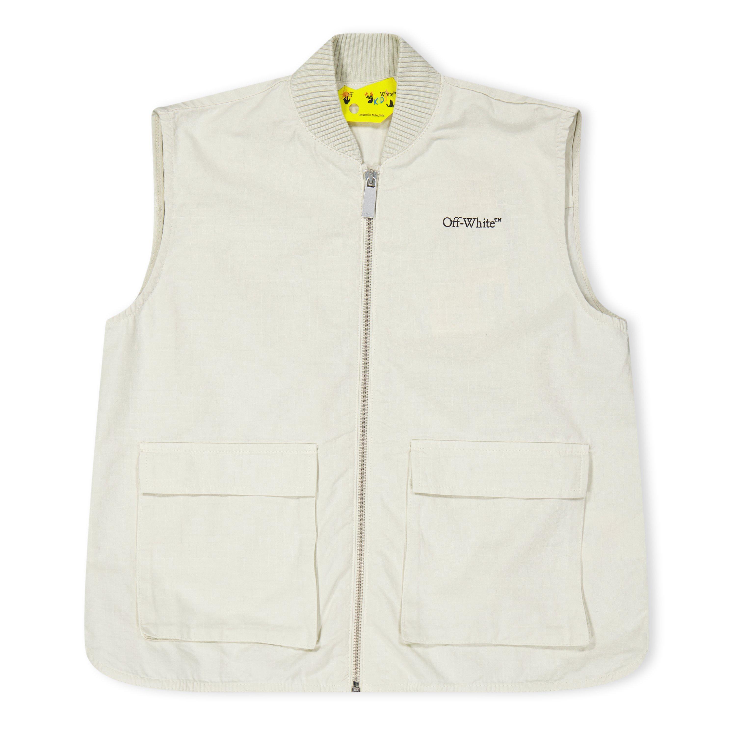 Beige 0510 - Off White - Unisex Kids' Logo Insulated Gilet - 1