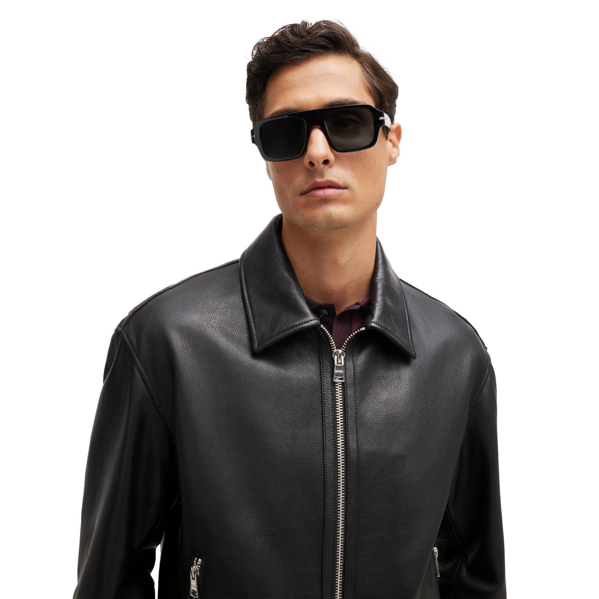 Black - Boss - Men's Merwyn Leather Jacket - 4