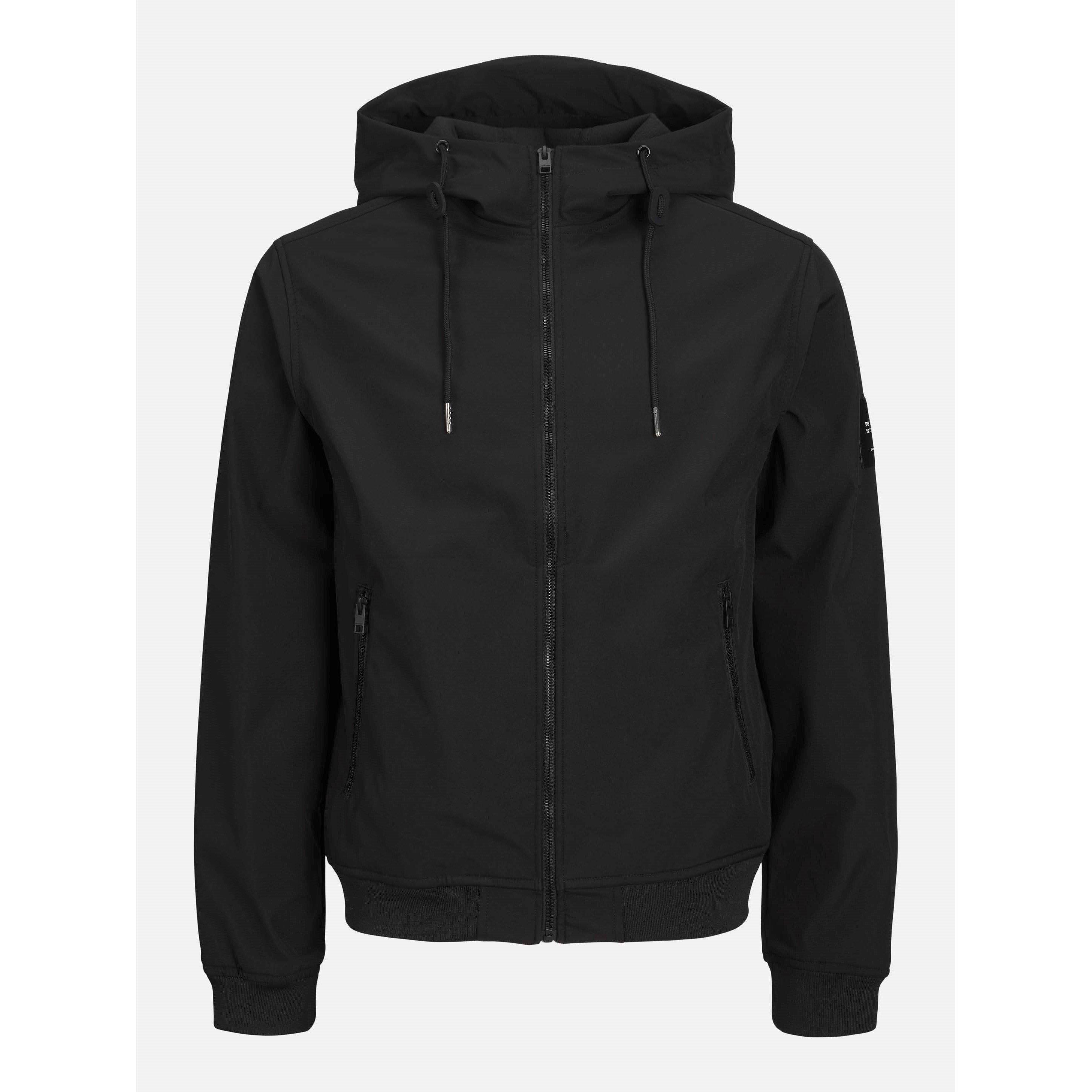 Jack And Jones Men's Zipped Hooded Softshell Jacket - Black - L