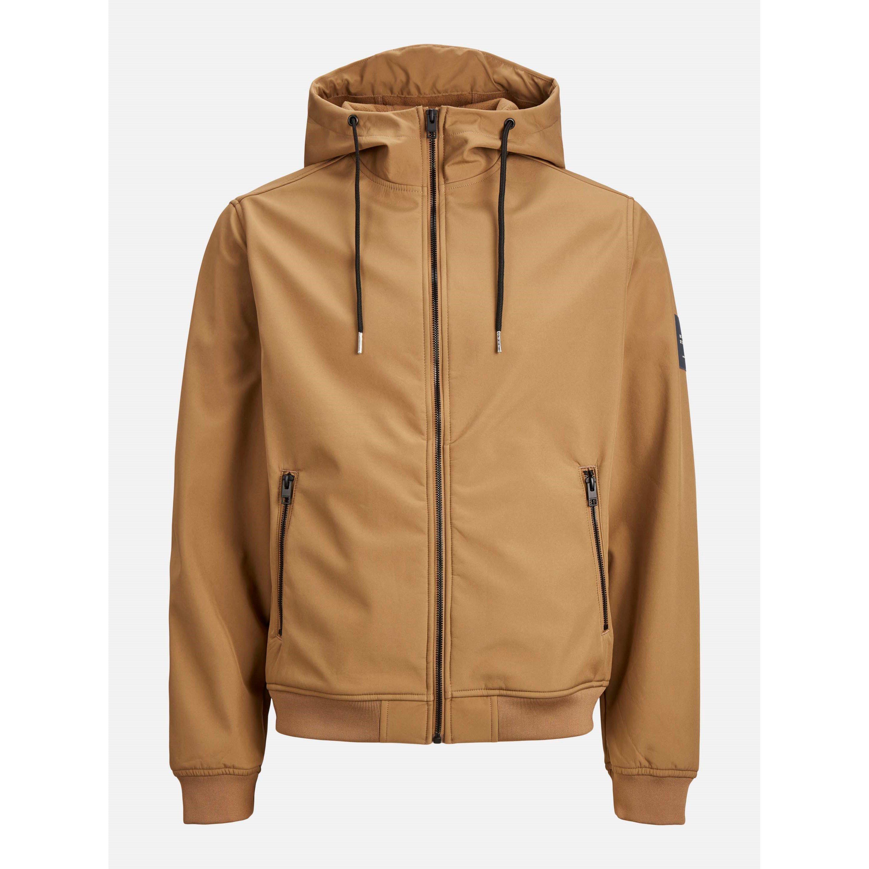 Jack And Jones Men's Zipped Hooded Softshell Jacket - Otter - M