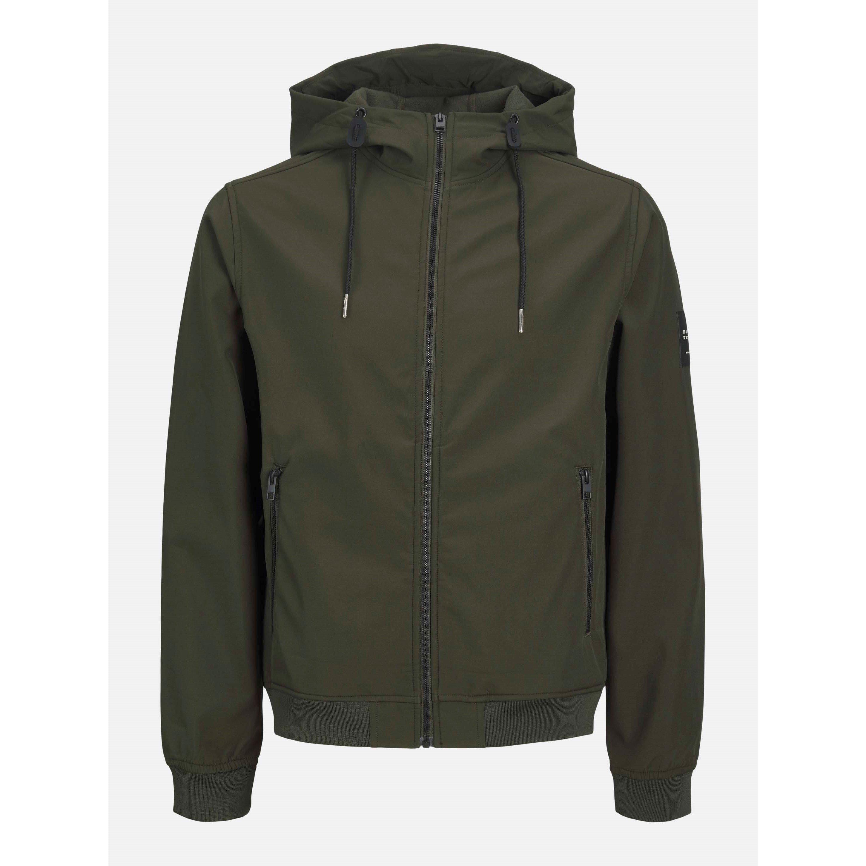 Jack And Jones Men's Zipped Hooded Softshell Jacket - Rosin - L