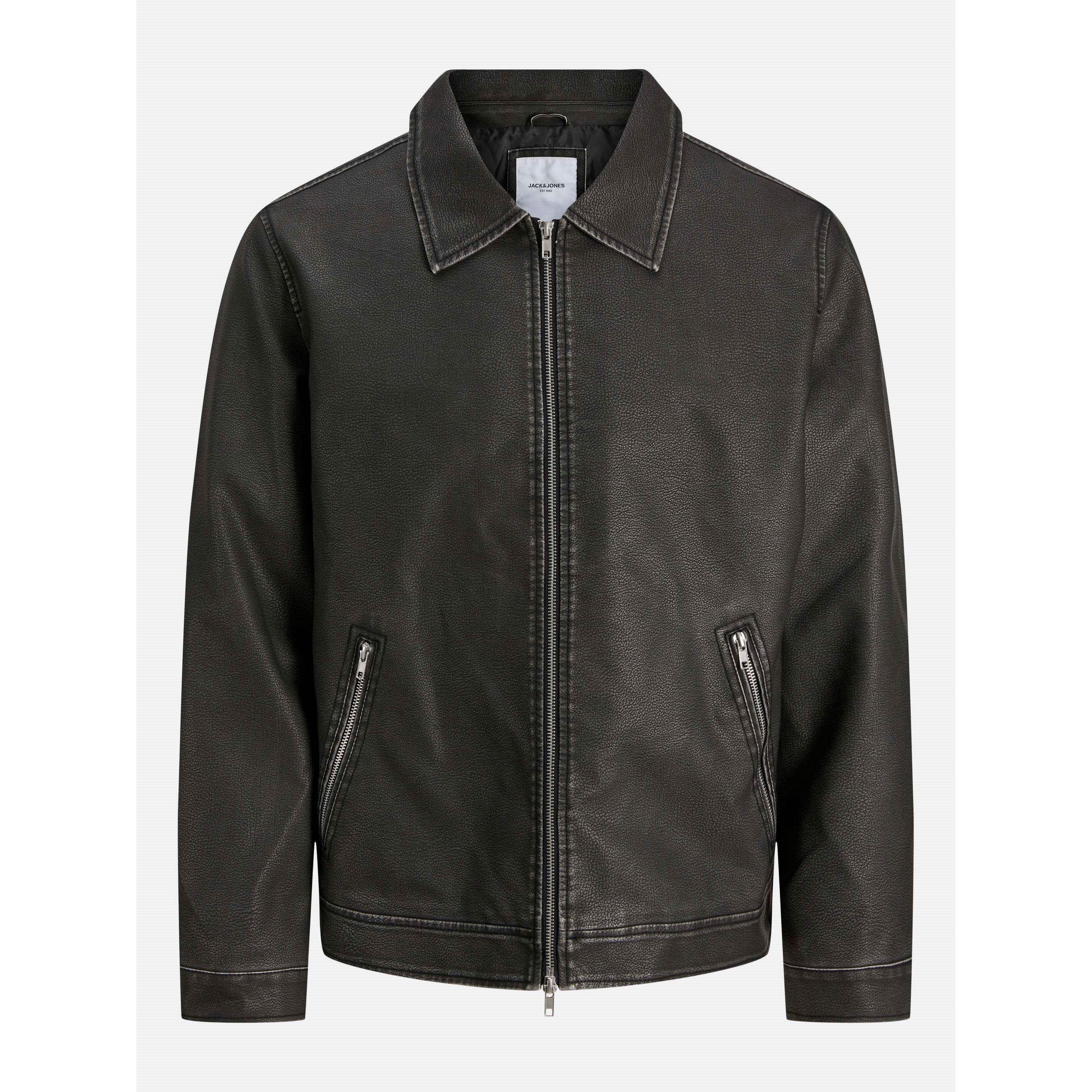 Black - Jack and Jones - Casablanca PU Jacket Mens - 1