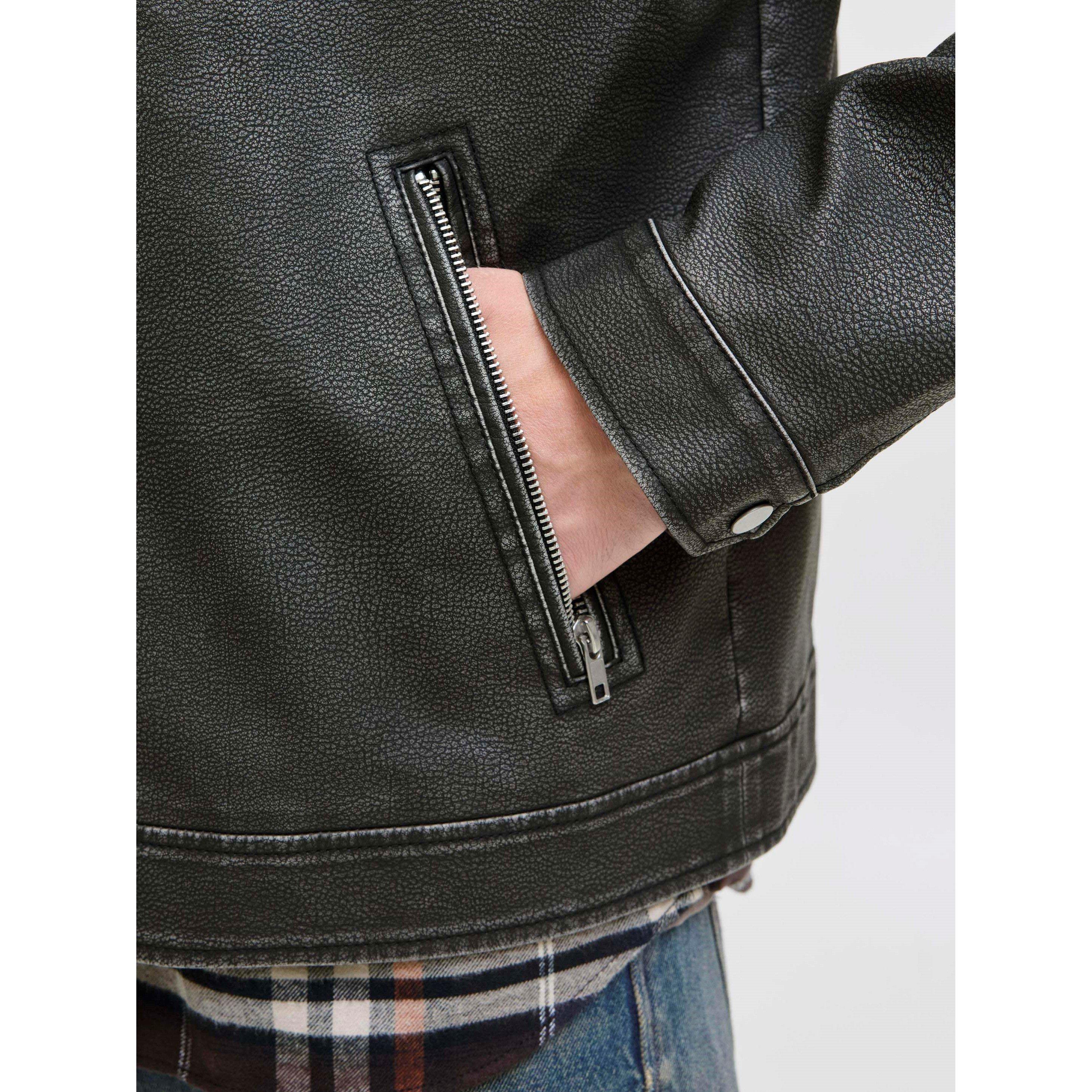 Black - Jack and Jones - Casablanca PU Jacket Mens - 5