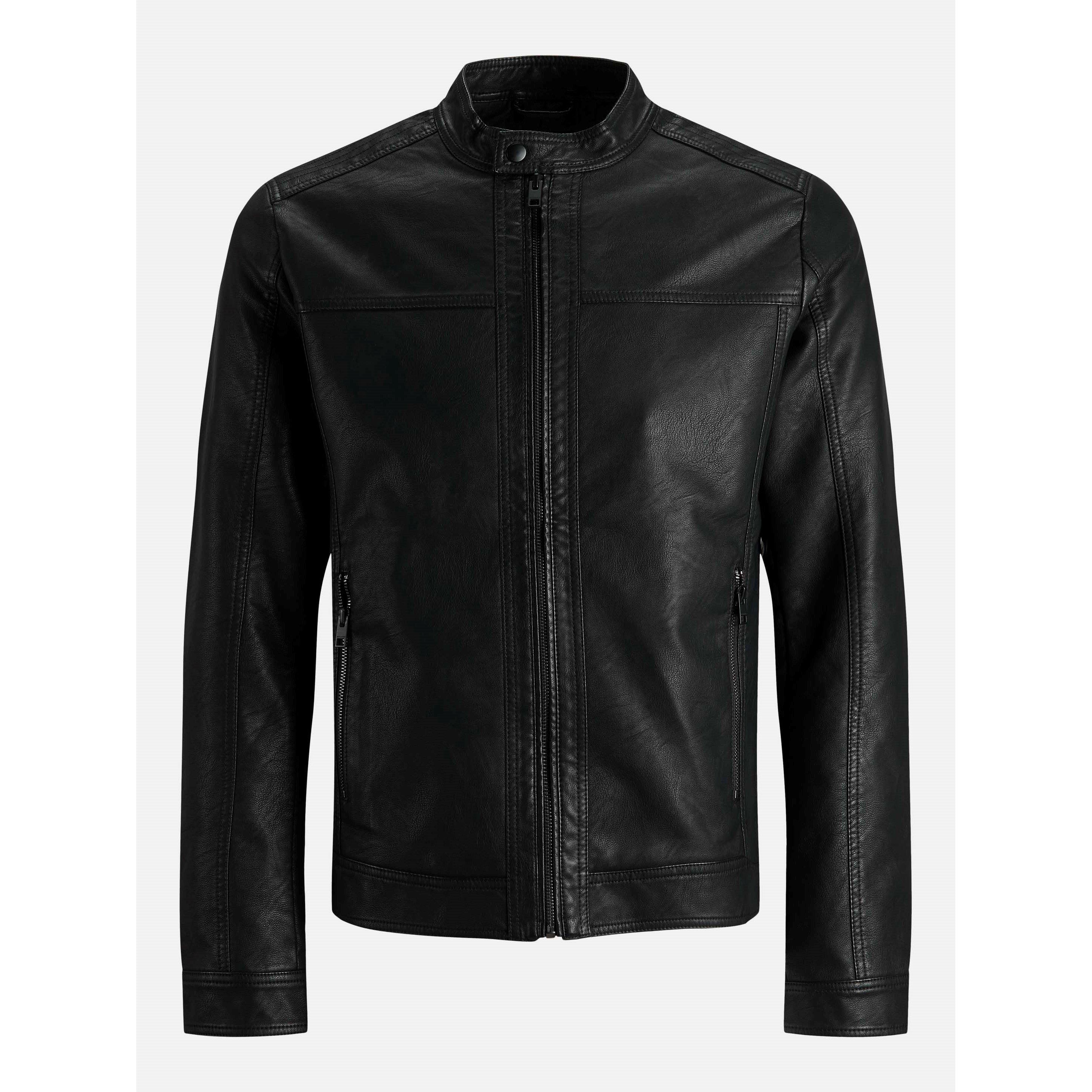 Black - Jack and Jones - Men's Warner Faux Leather Jacket - 1