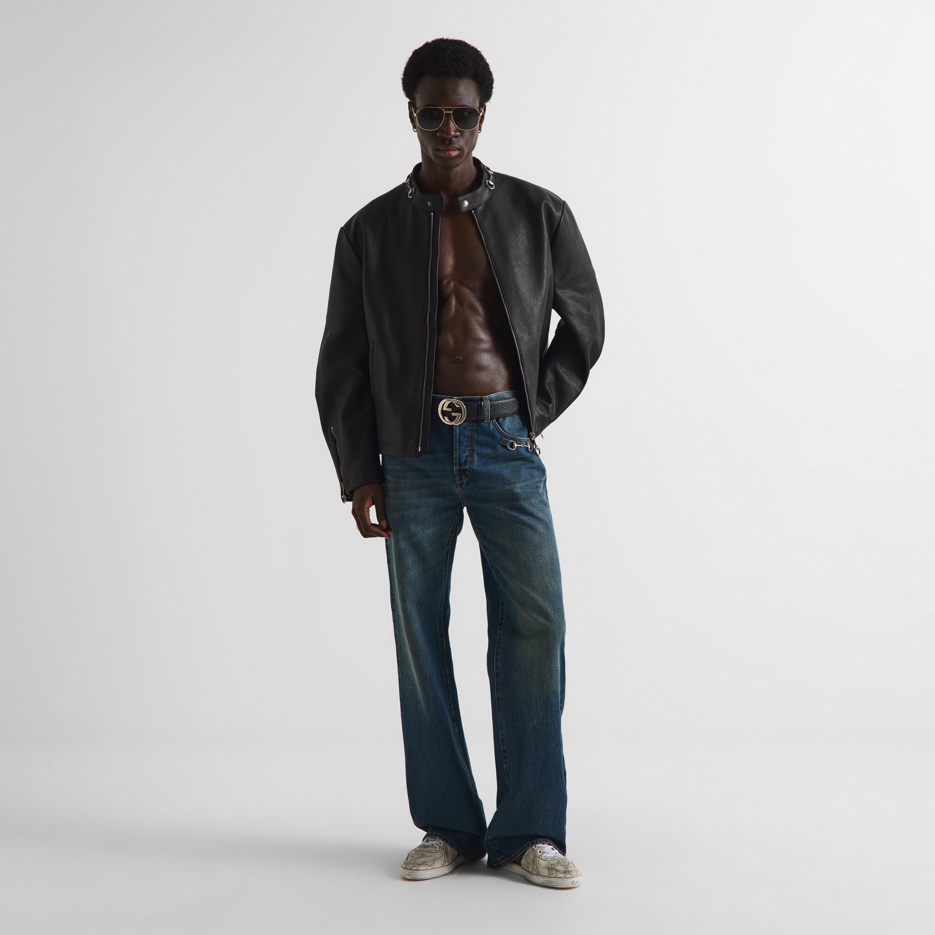 Black - Gucci - Men's Leather Jacket - 6