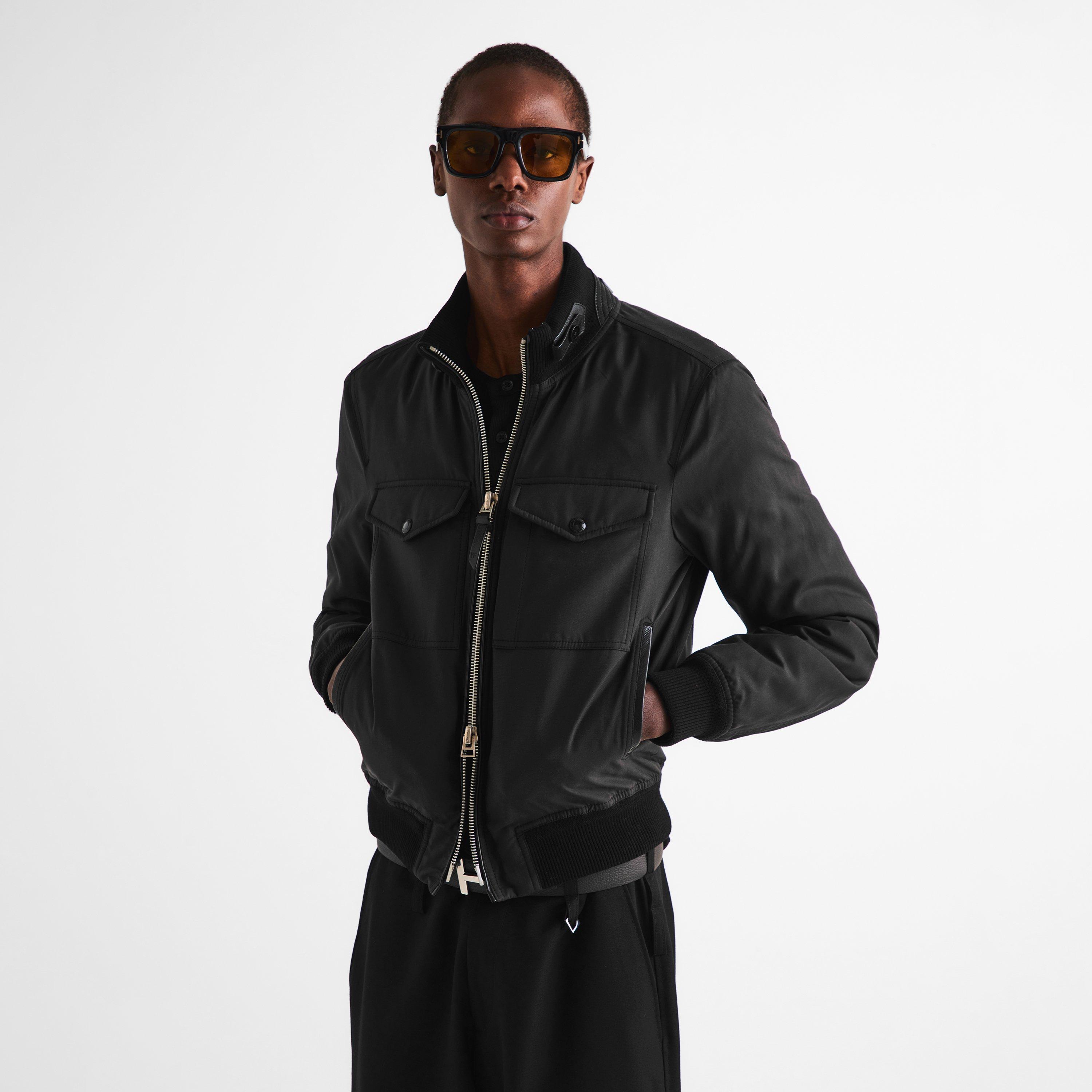 Hazed Ink - Tom Ford - Men's Silk Long Sleeve Harrington Jacket - 3