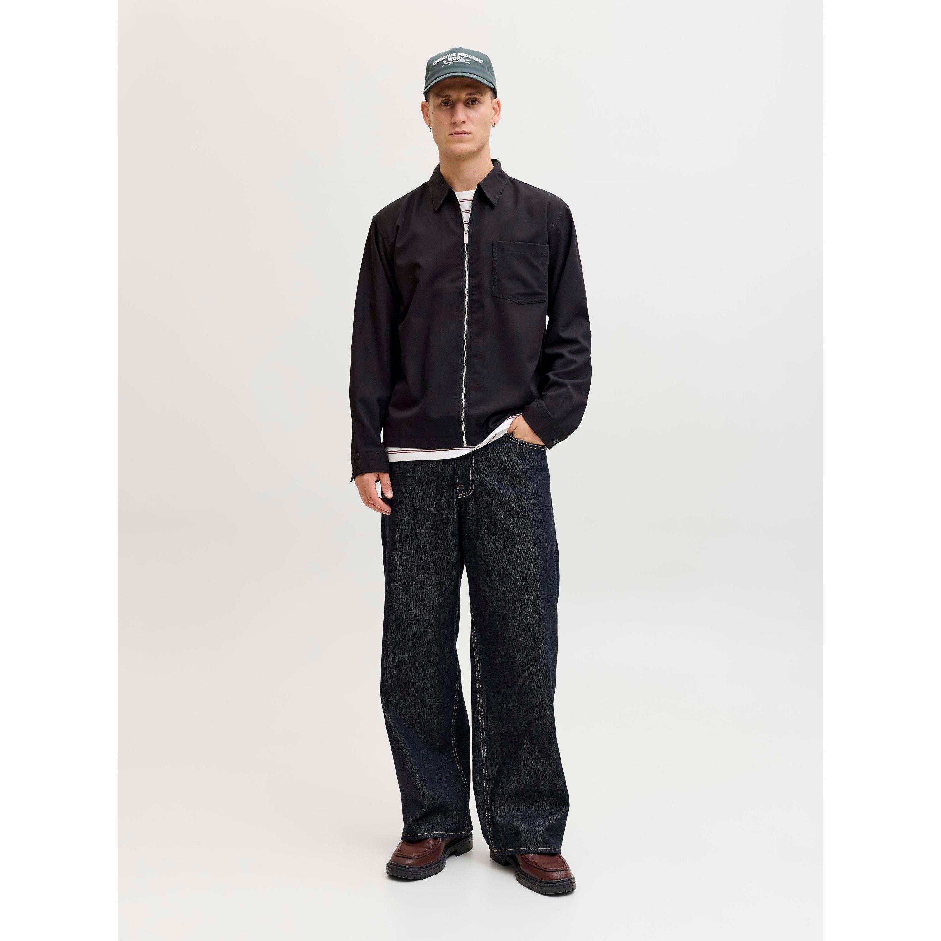 Noir - Jack and Jones - Party Zip Overshirt Mens - 7