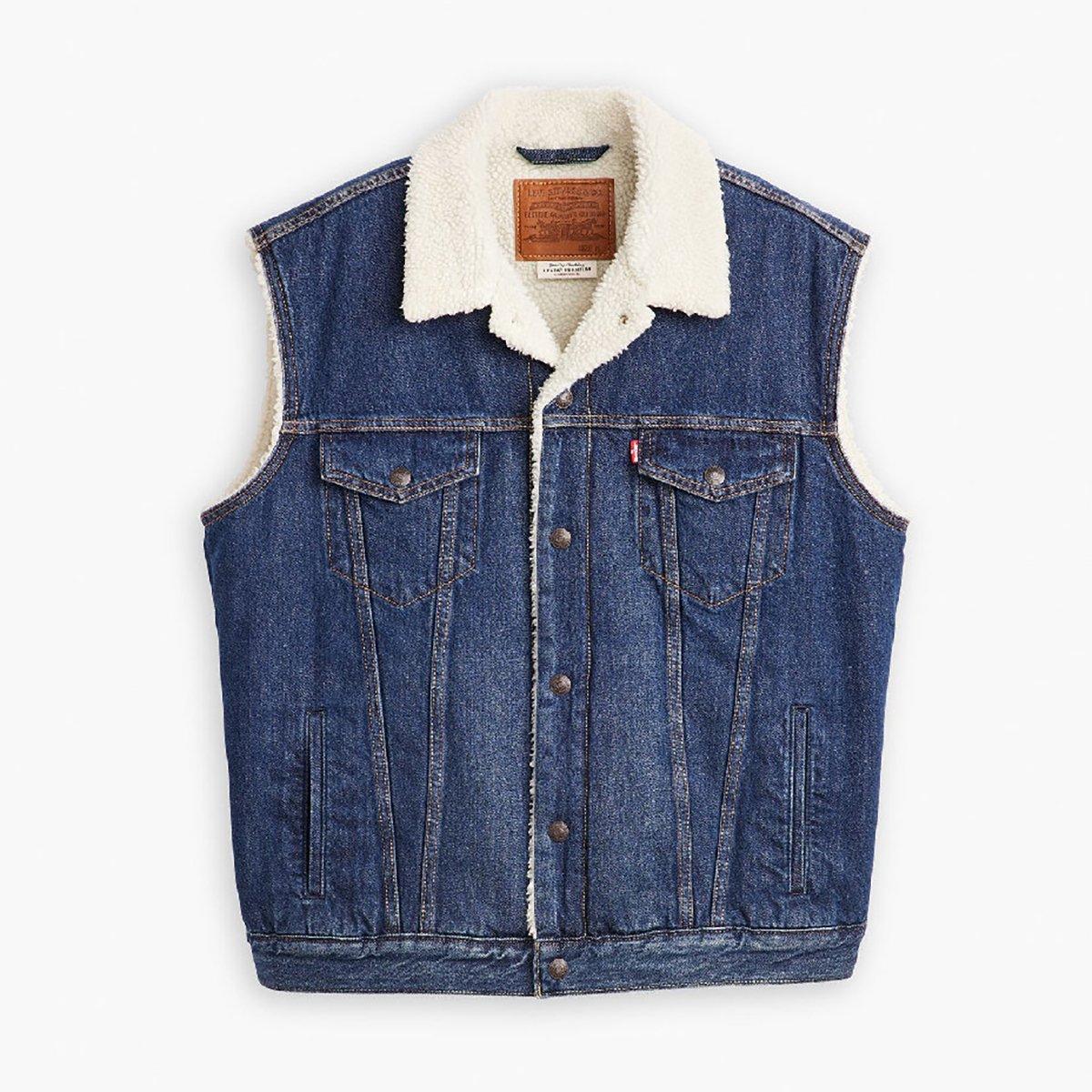 Levis Men's Sleeveless Sherpa Jacket - Oahe Tides Shrp - M