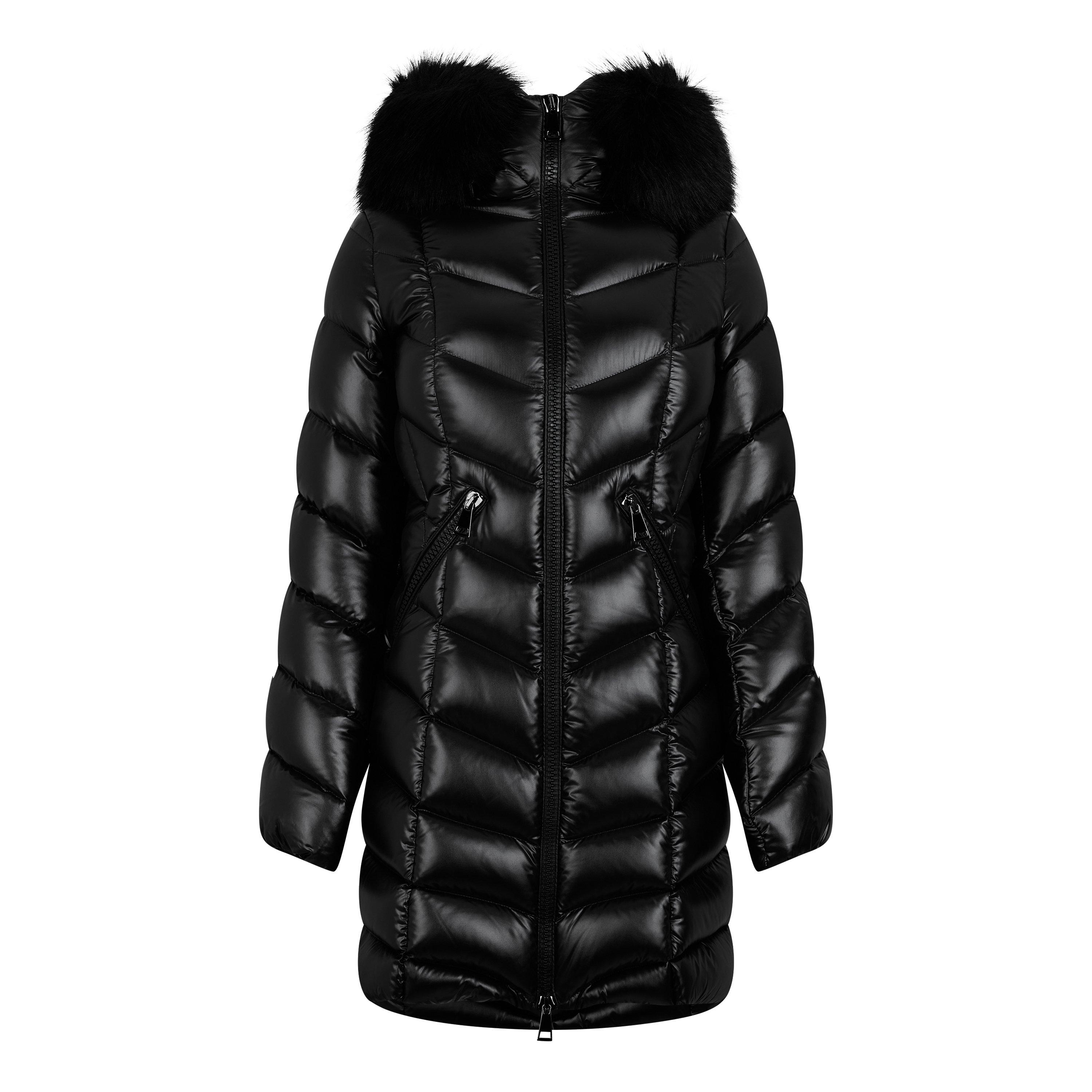 Long black moncler coat on sale