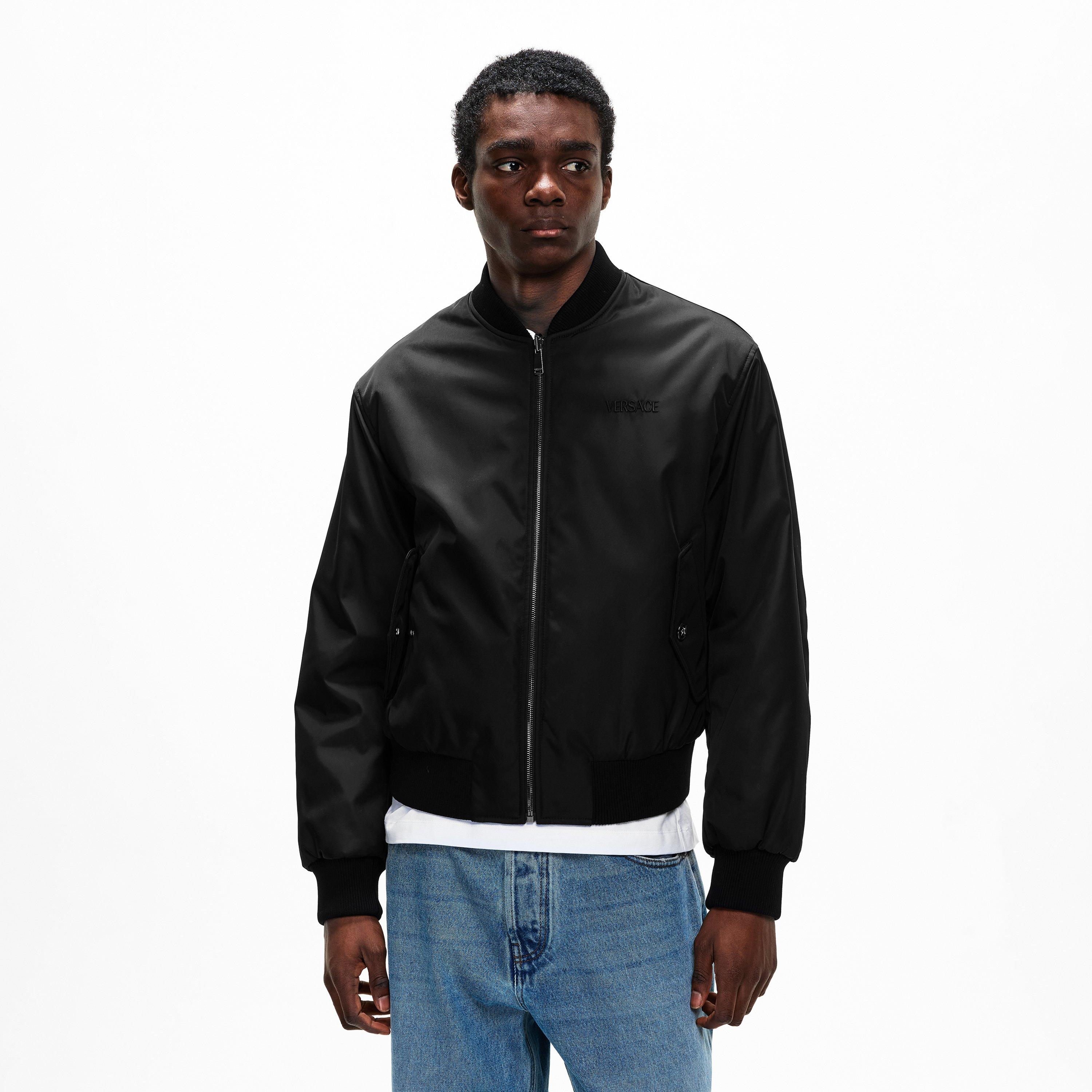 Black/Petrol - Versace - Men's Reversible Bomber Jacket - 3