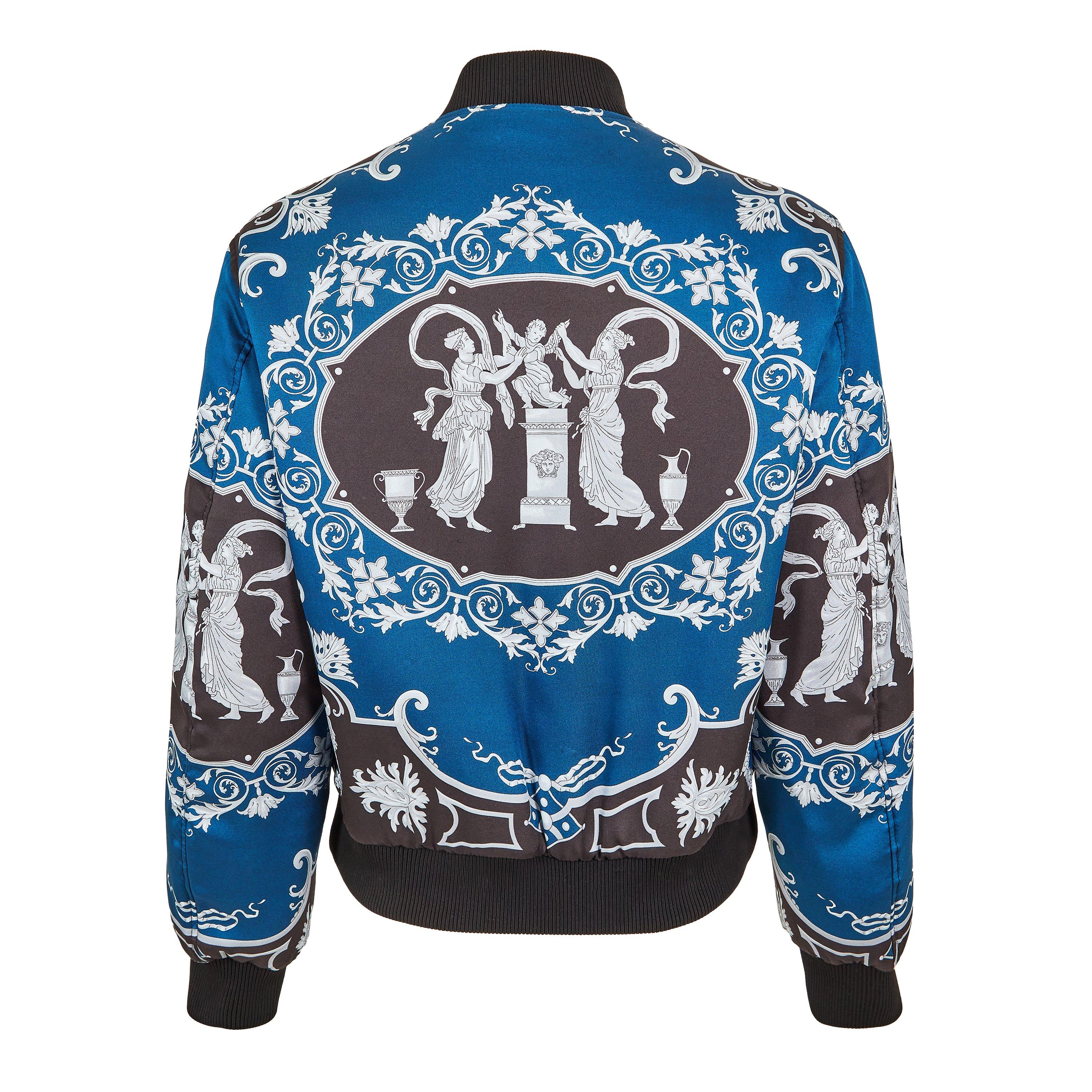 Black/Petrol - Versace - Men's Reversible Bomber Jacket - 7