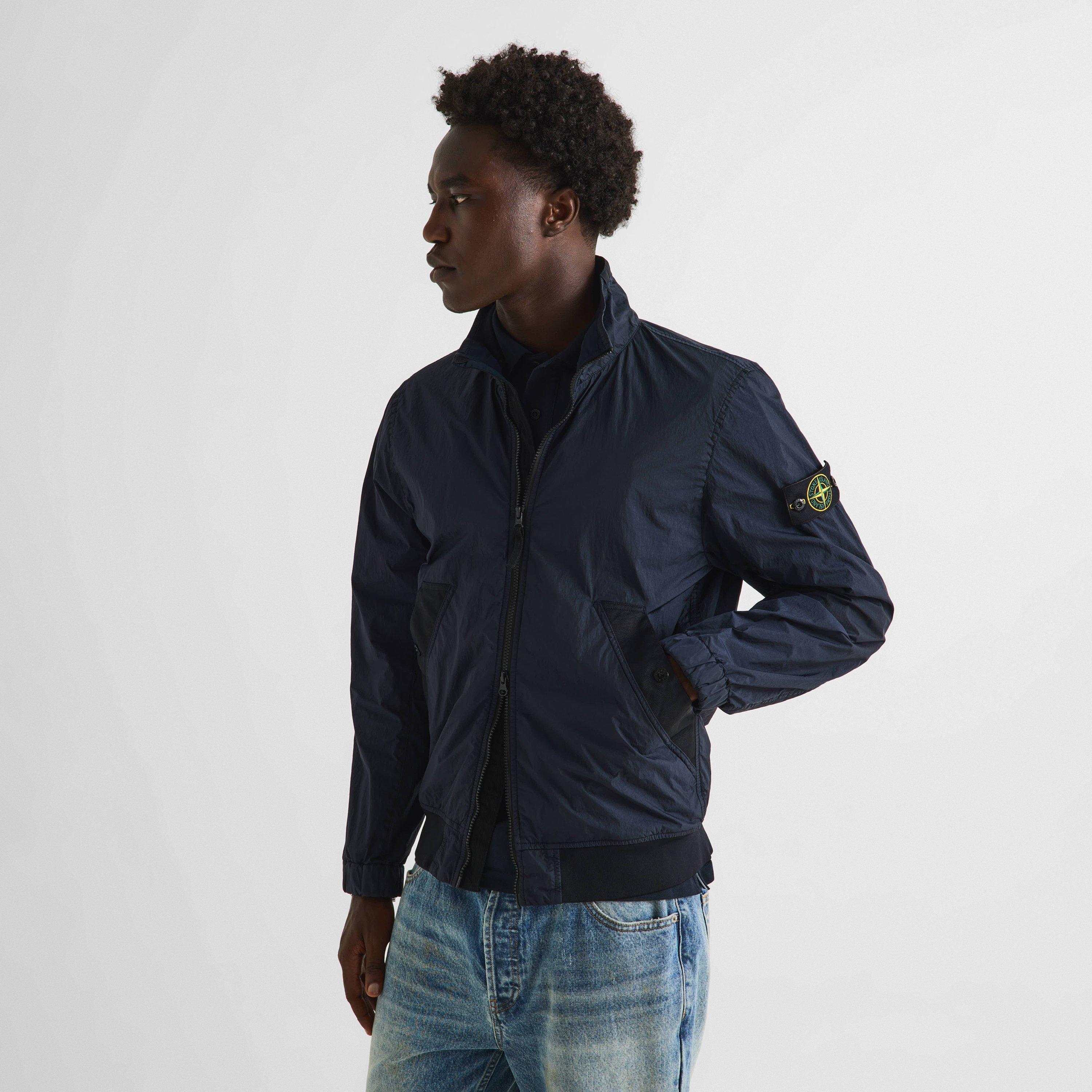 Navy V0020 - Stone Island - Men's Crinkle Reps Bomber Jacket - 3