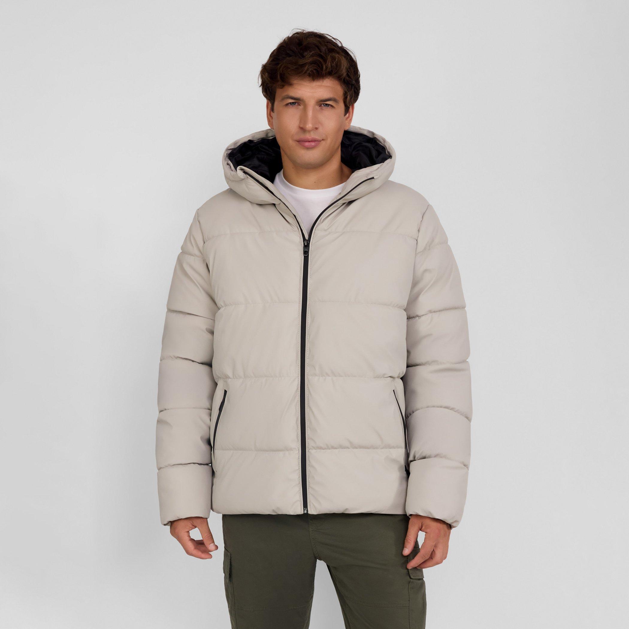 Light Grey - Minoti - Men PU jacket with hood and zip pockets grey - 2