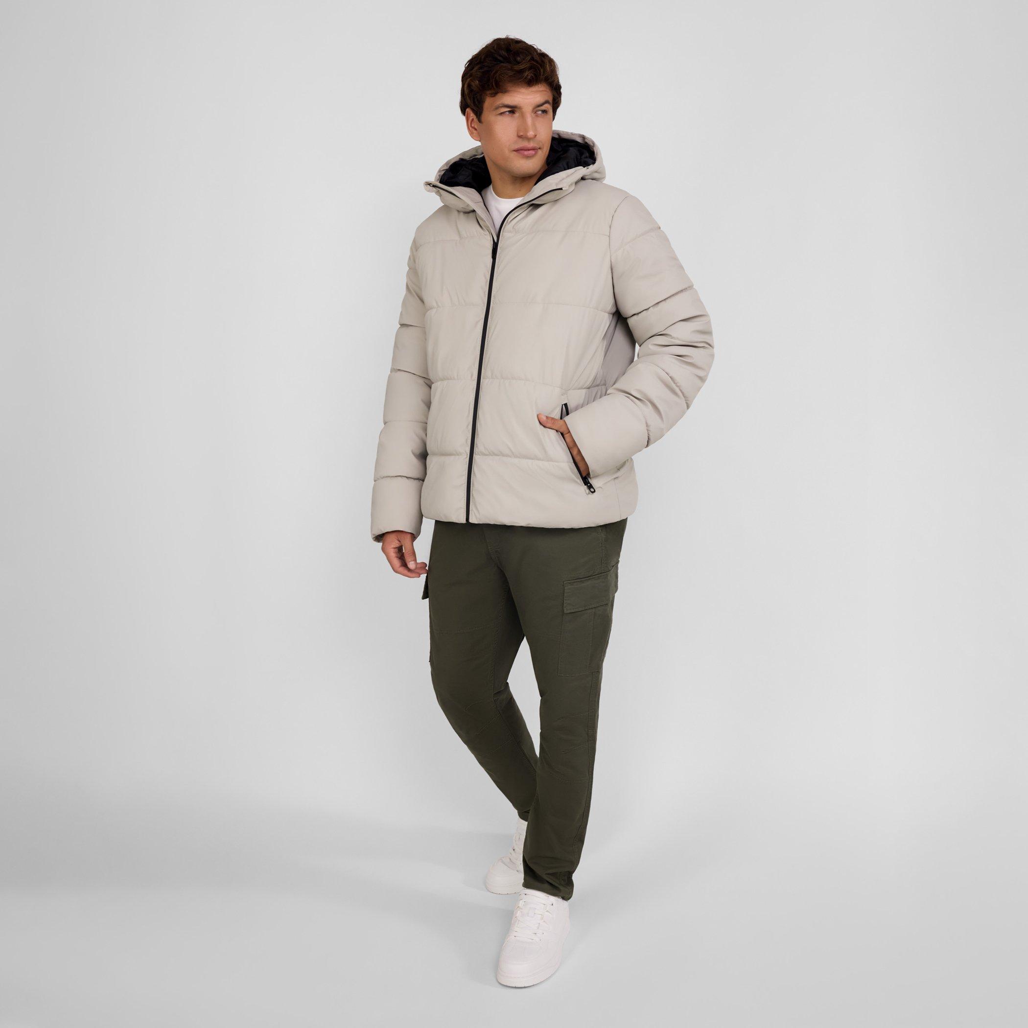 Light Grey - Minoti - Men PU jacket with hood and zip pockets grey - 3