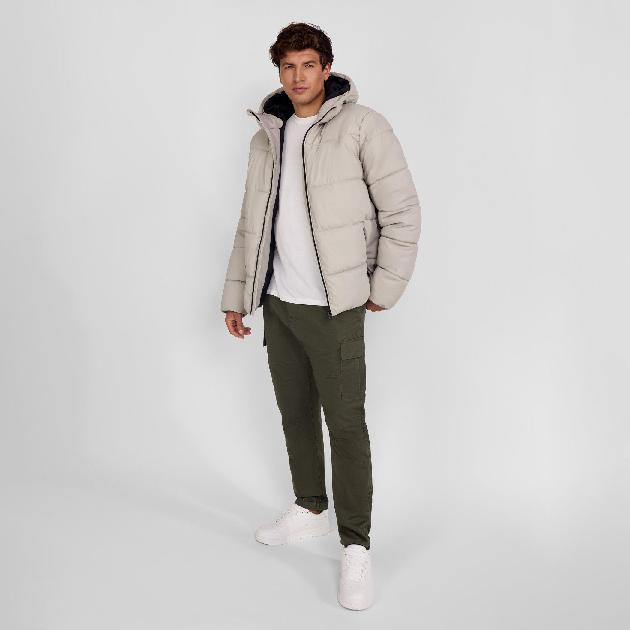 Light Grey - Minoti - Men PU jacket with hood and zip pockets grey - 4