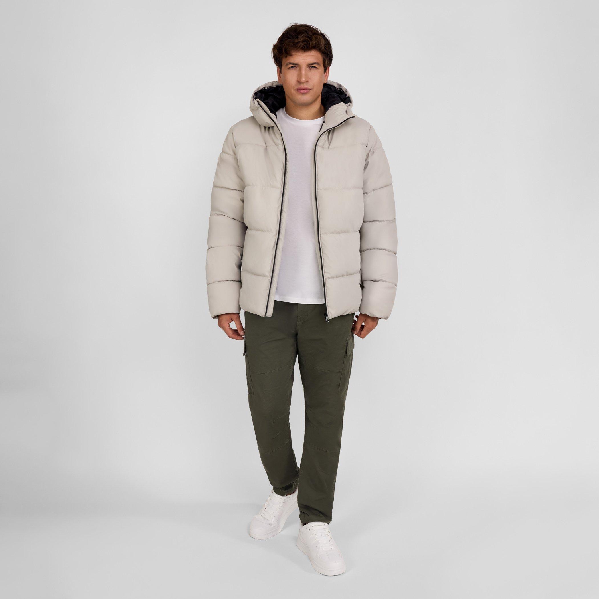 Light Grey - Minoti - Men PU jacket with hood and zip pockets grey - 5