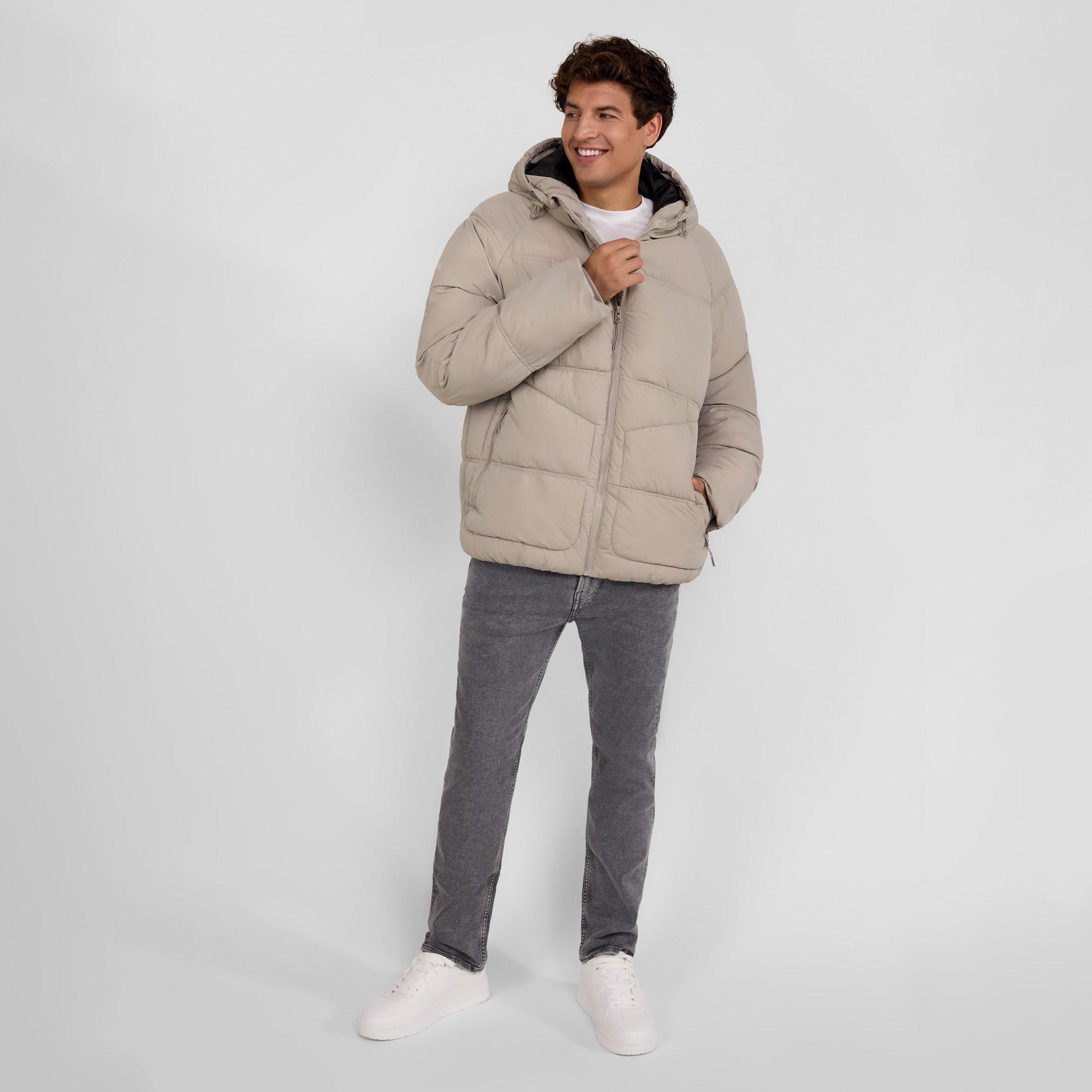 Gris clair - Minoti - Boys quilted jacket hood zip pockets grey - 3