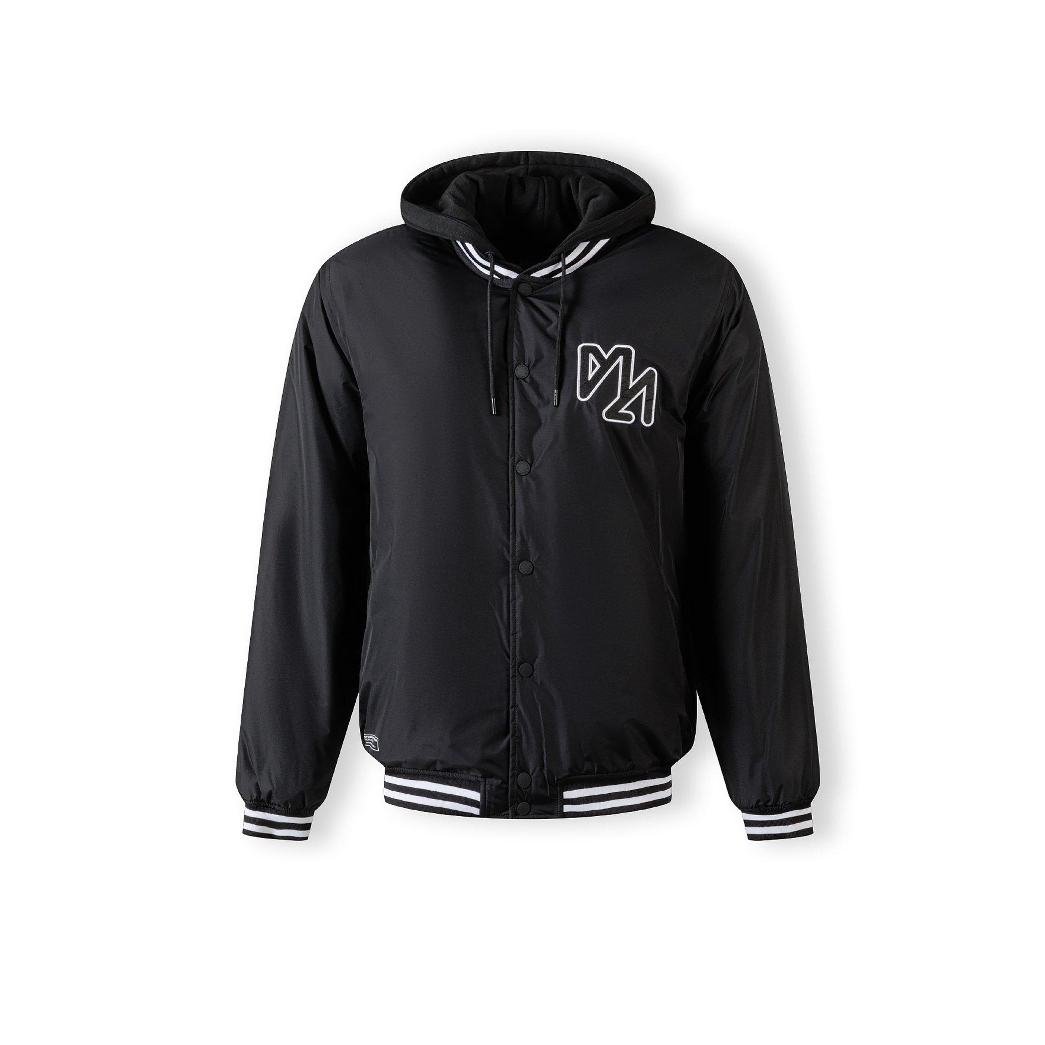 Minoti Men's Baseball Style Jacket Detachable Hood Black - Medium