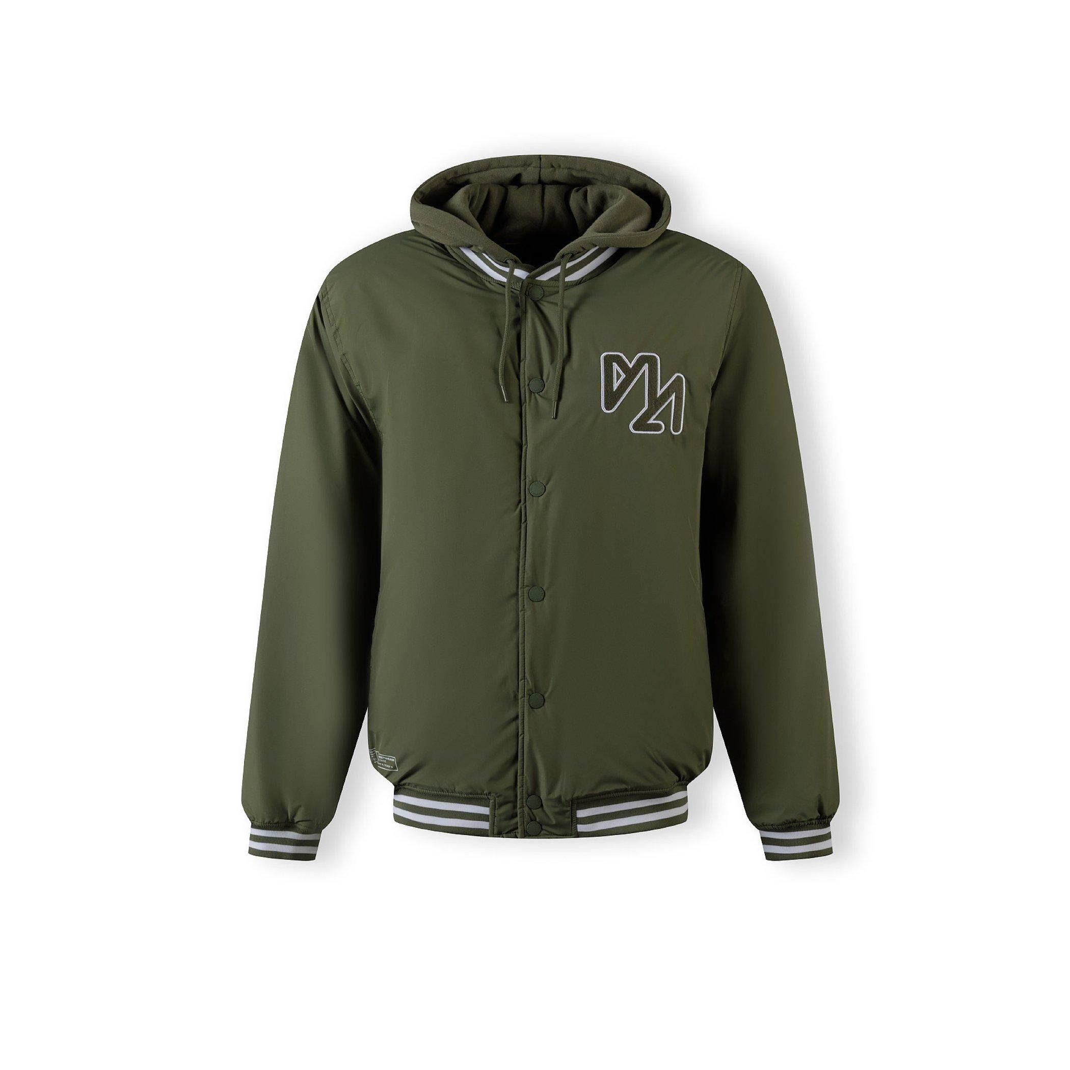 Minoti Men baseball style jacket detachable hood khaki
