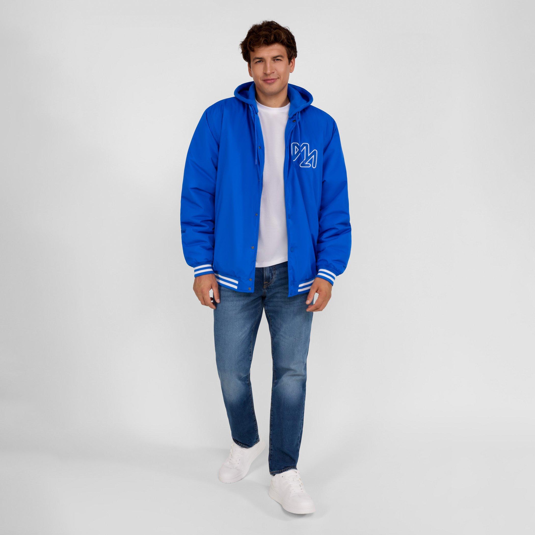 Royal Blue - Minoti - Men baseball style jacket detachable hood cobalt blue - 3