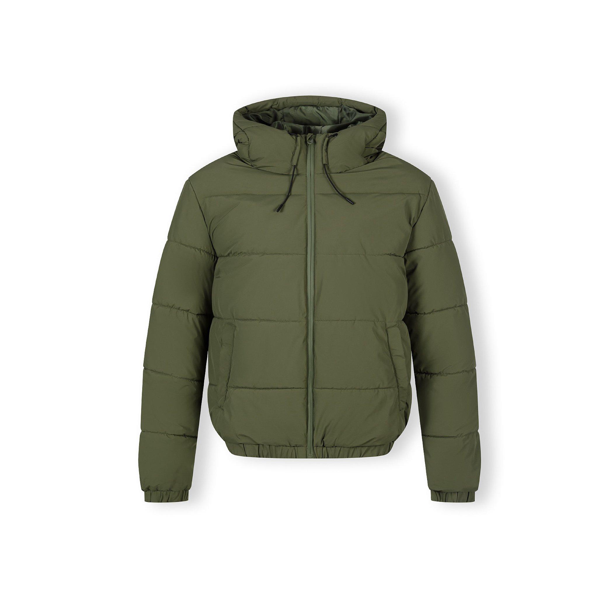 Khaki - Minoti - Men ripstop jacket high collar adjustable hood khaki - 1