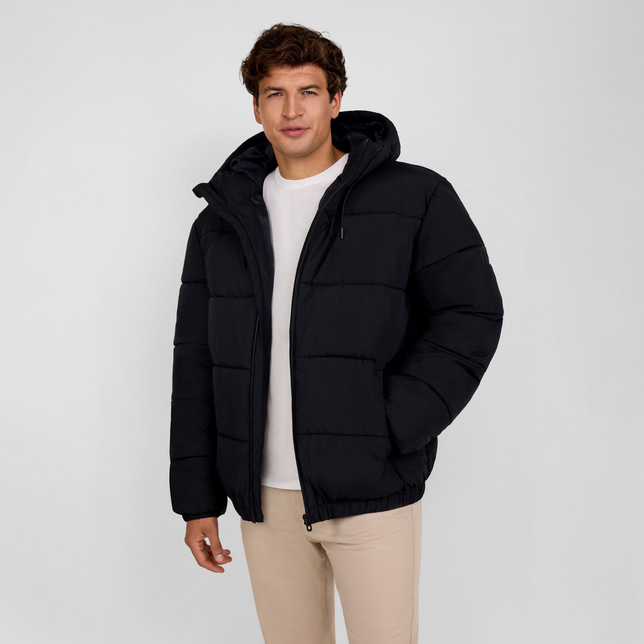 Noir - Minoti - Men ripstop jacket high collar elastic cuffs black - 2