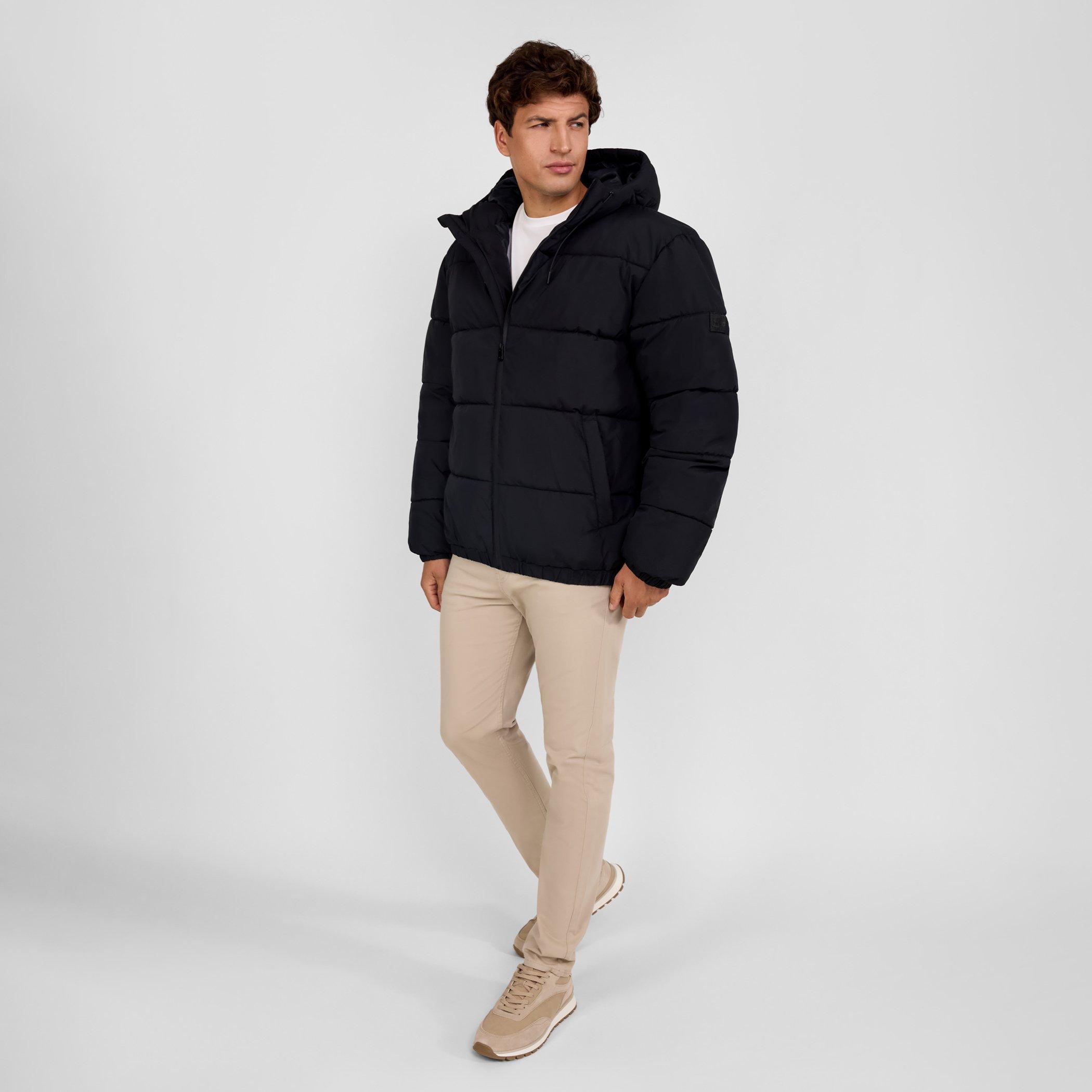 Noir - Minoti - Men ripstop jacket high collar elastic cuffs black - 3