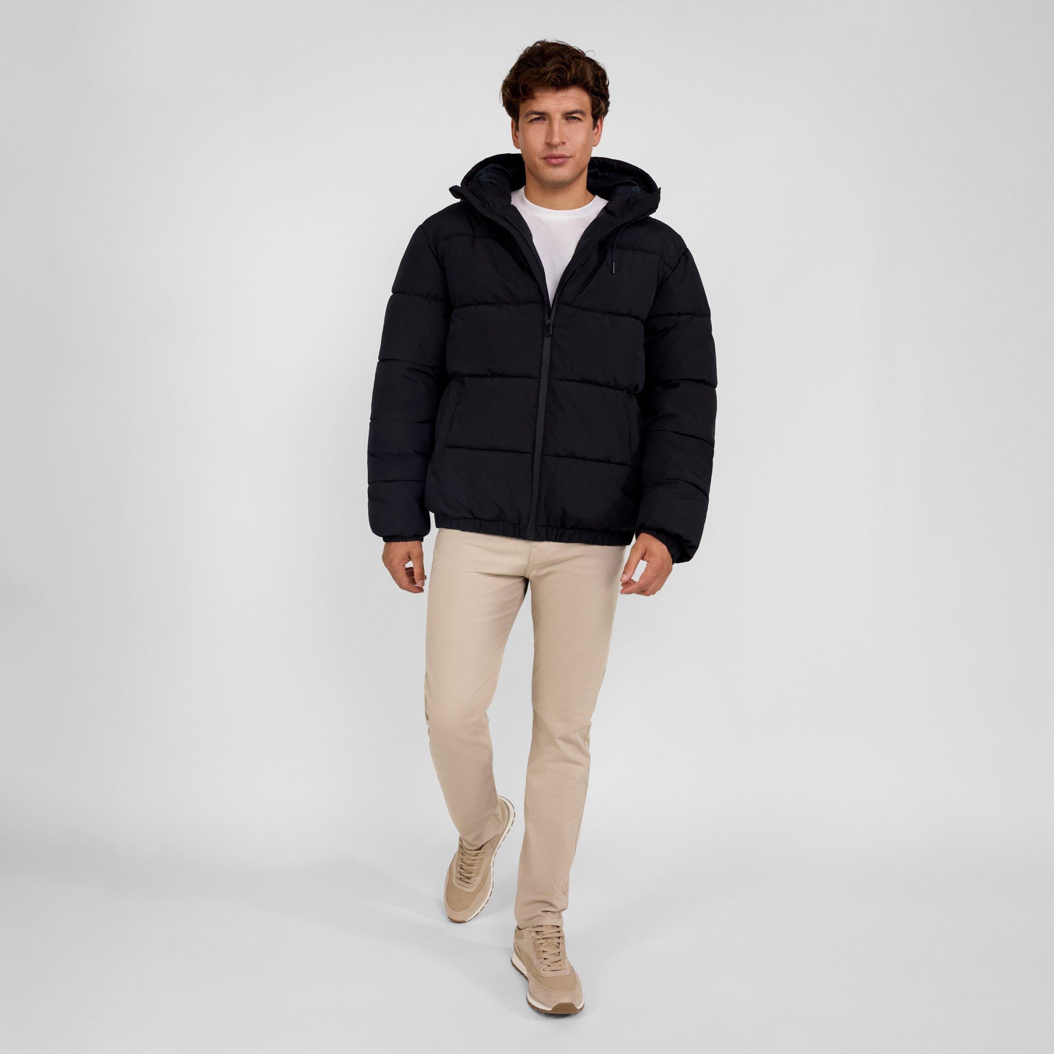 Noir - Minoti - Men ripstop jacket high collar elastic cuffs black - 5