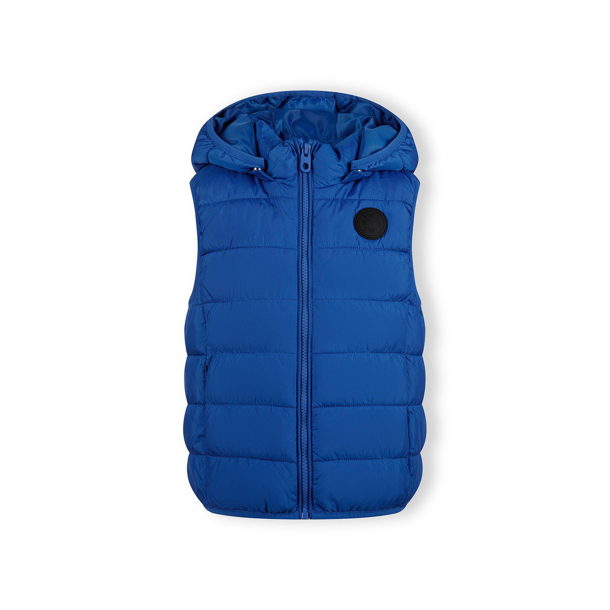 Royal Blue - Minoti - Boys padded gilet with detachable hood cobalt blue - 1