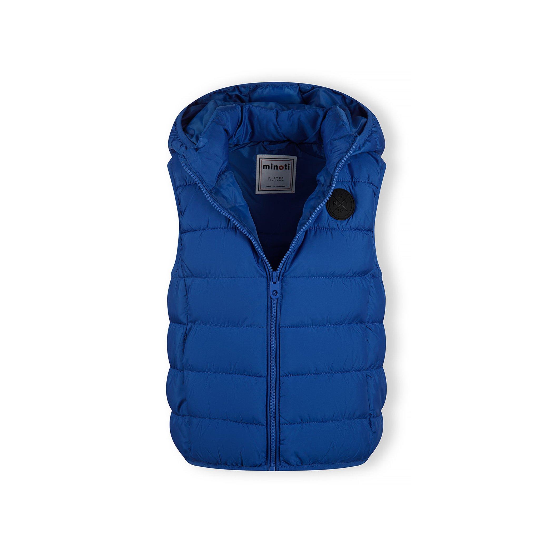 Royal Blue - Minoti - Boys padded gilet with detachable hood cobalt blue - 4