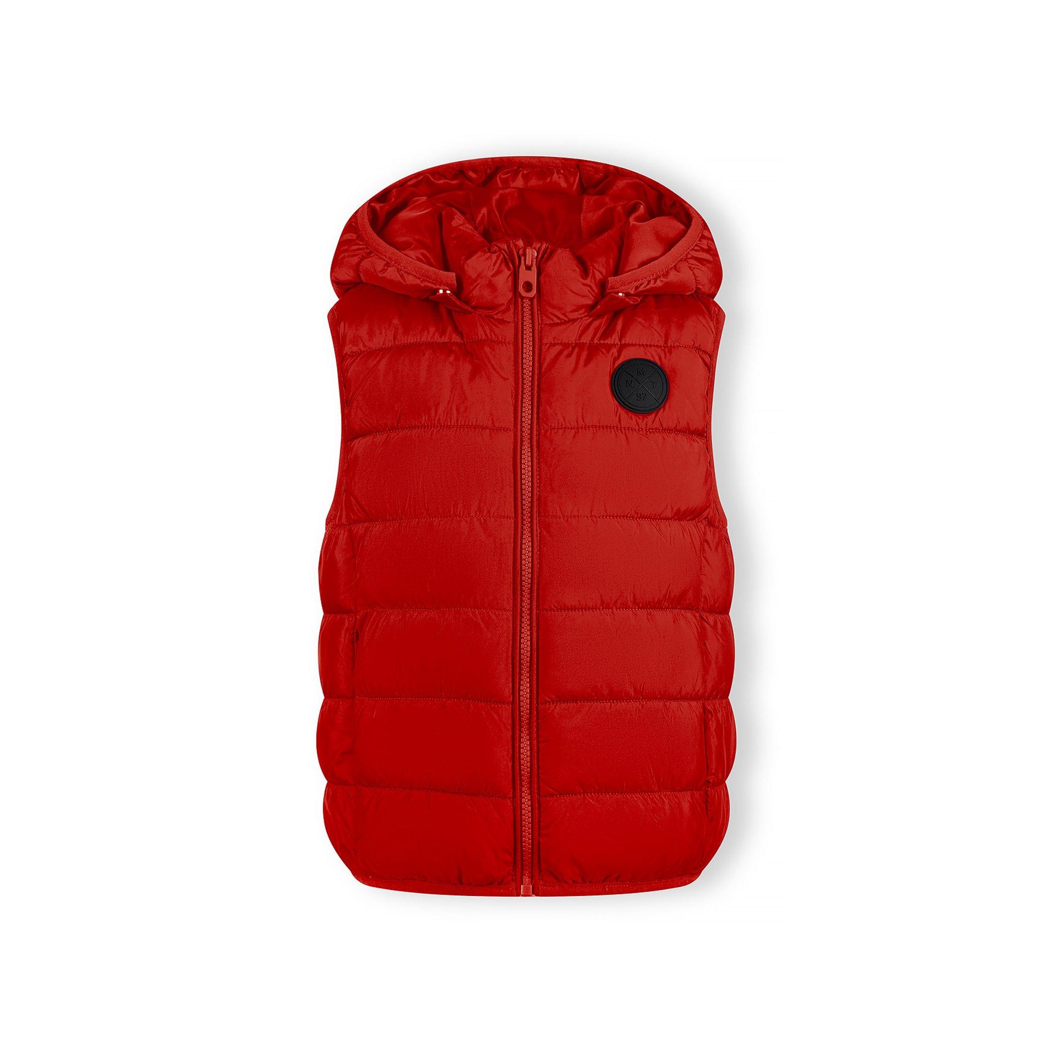 Red - Minoti - Boys padded gilet detachable hood red - 1